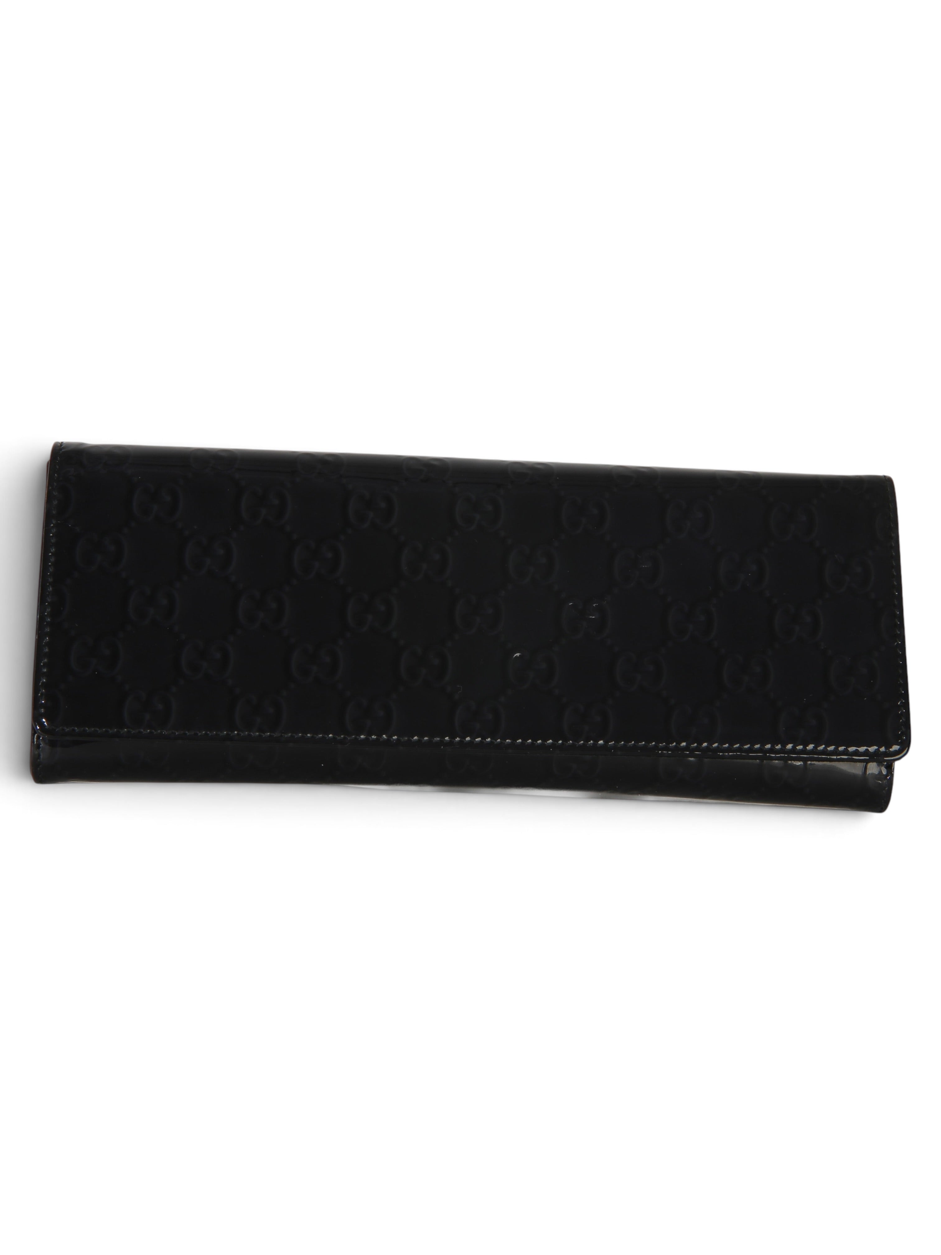 Gucci Black Microguccissima Patent Broadway Clutch