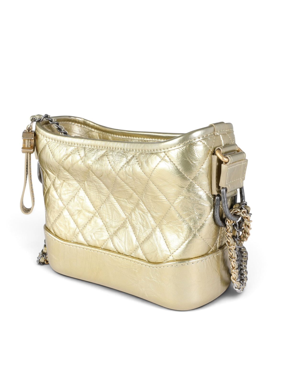 Chanel Gold Quilted Calfskin Small Gabrielle Hobo