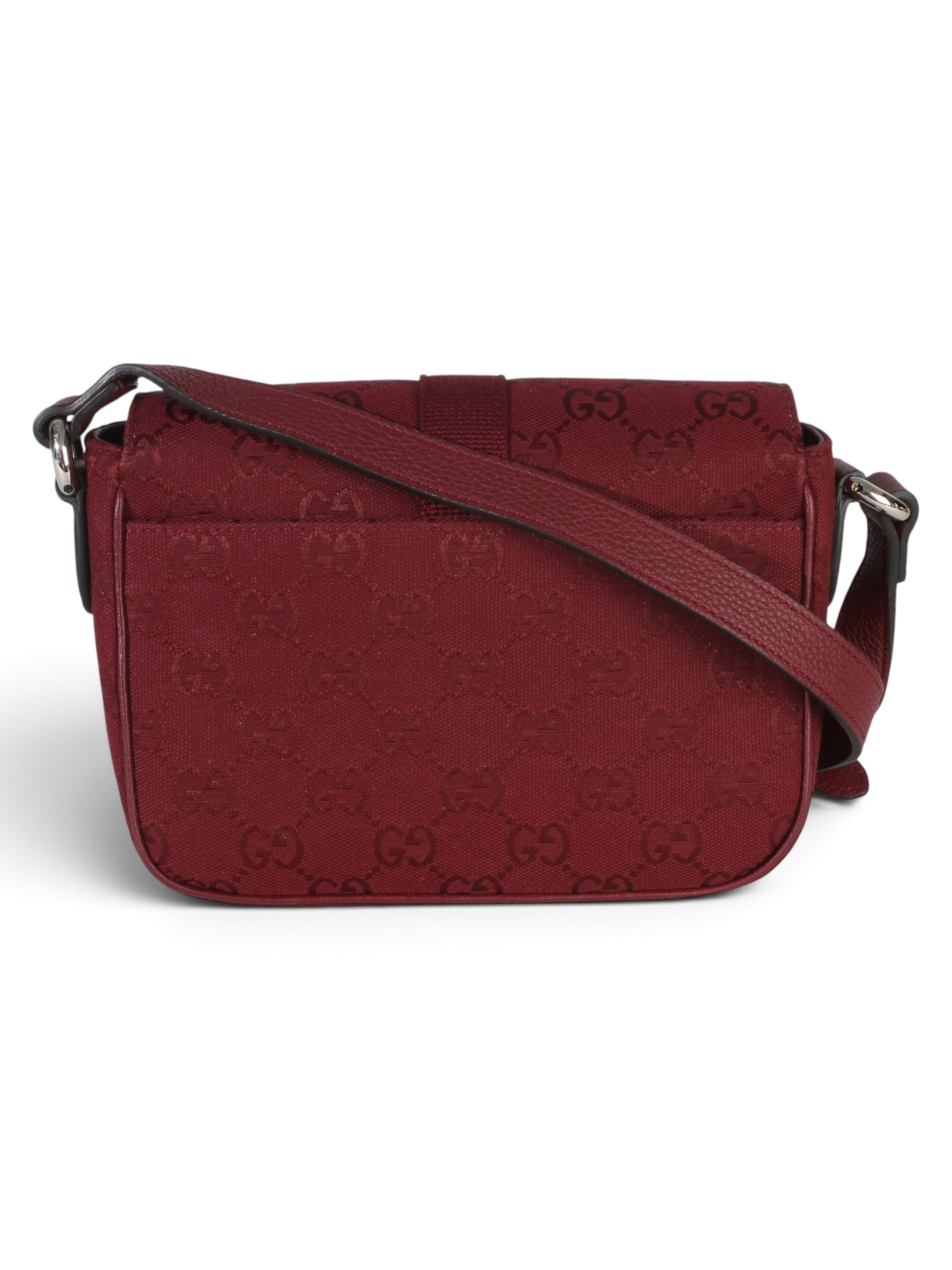 Gucci Burgundy Monogram Canvas Small Buckle Messenger