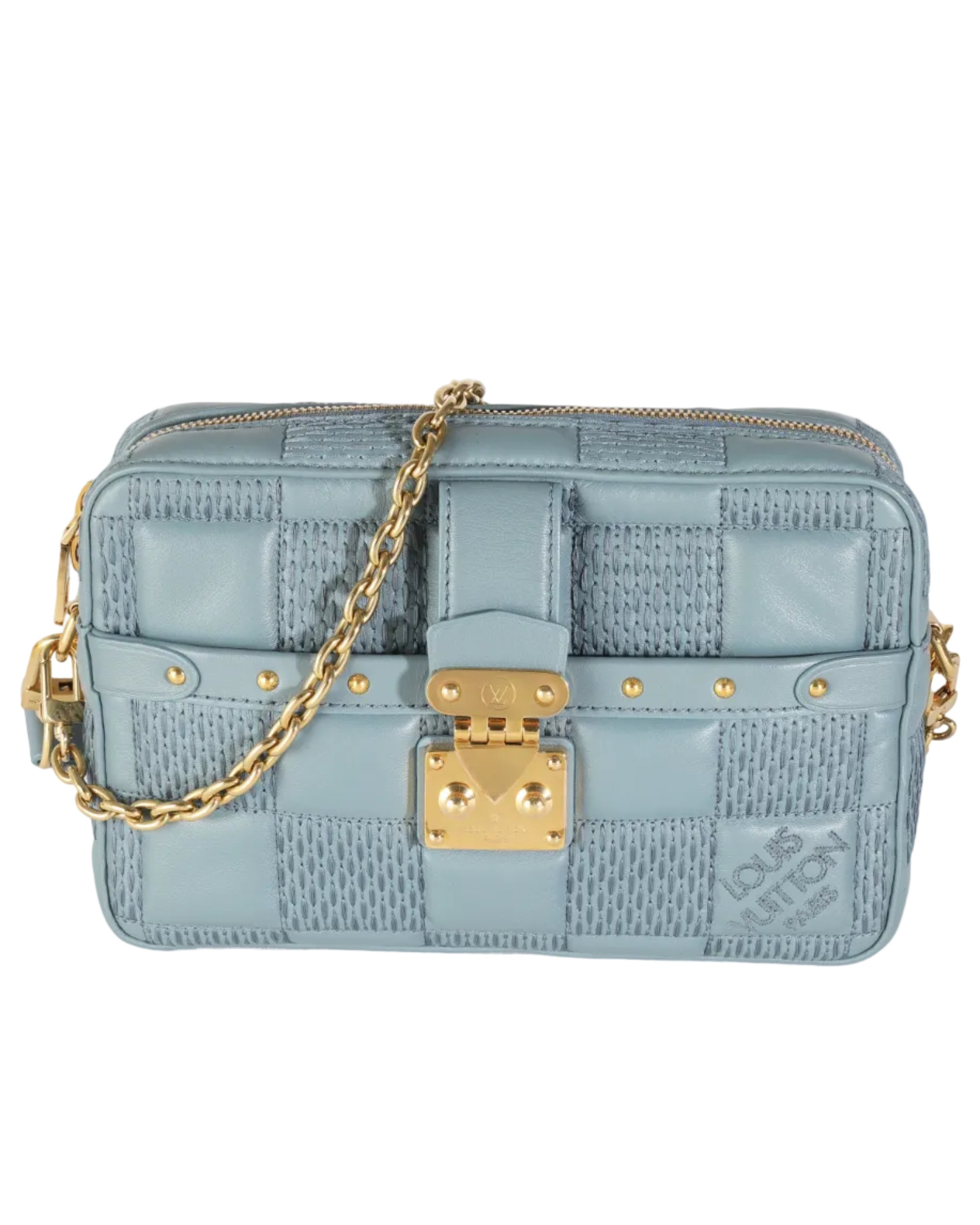 Louis Vuitton Glacier Quilted Damier Lambskin Troca PM Handbag fv