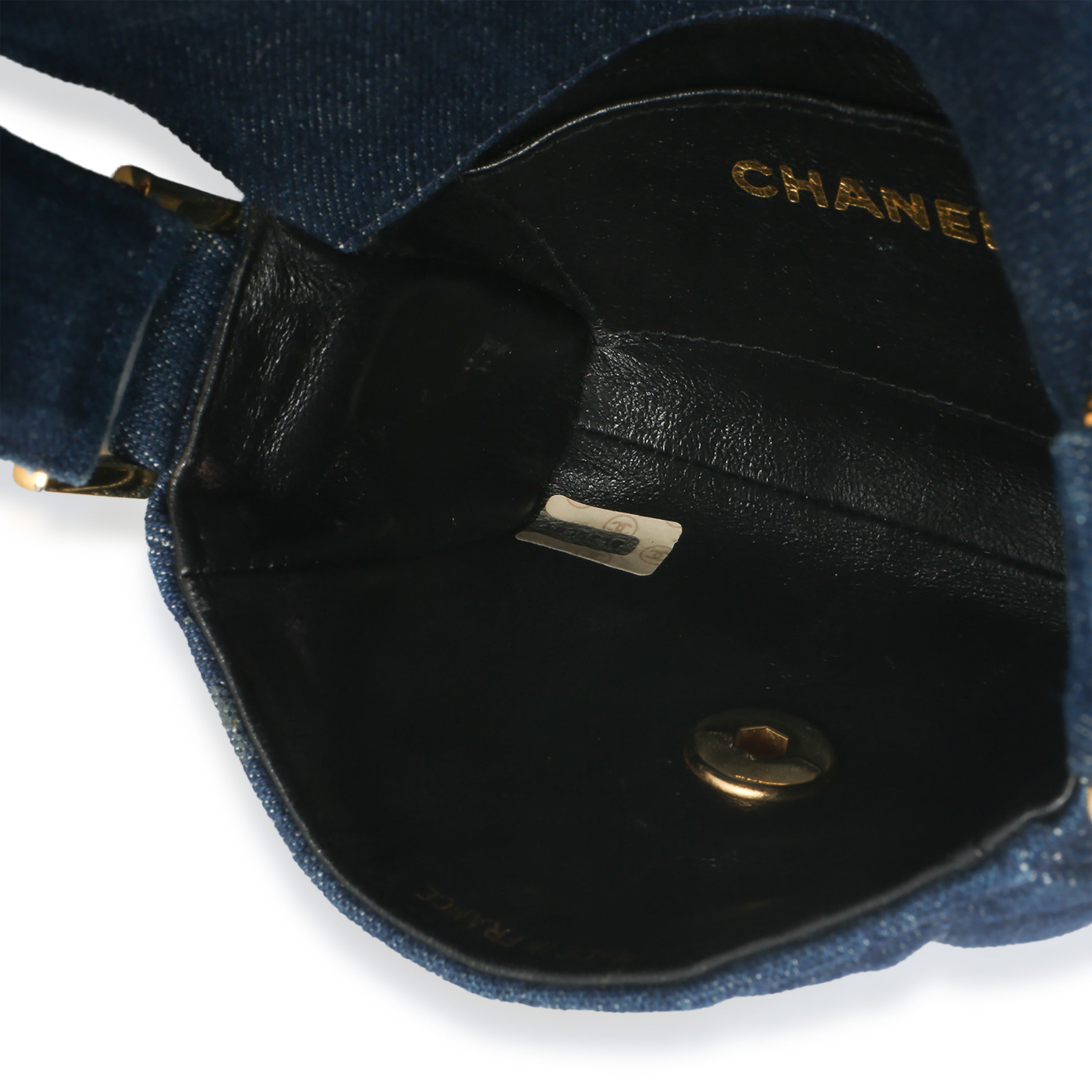 Chanel Vintage Blue Quilted Denim Mini Single Flap Bag Handbag av