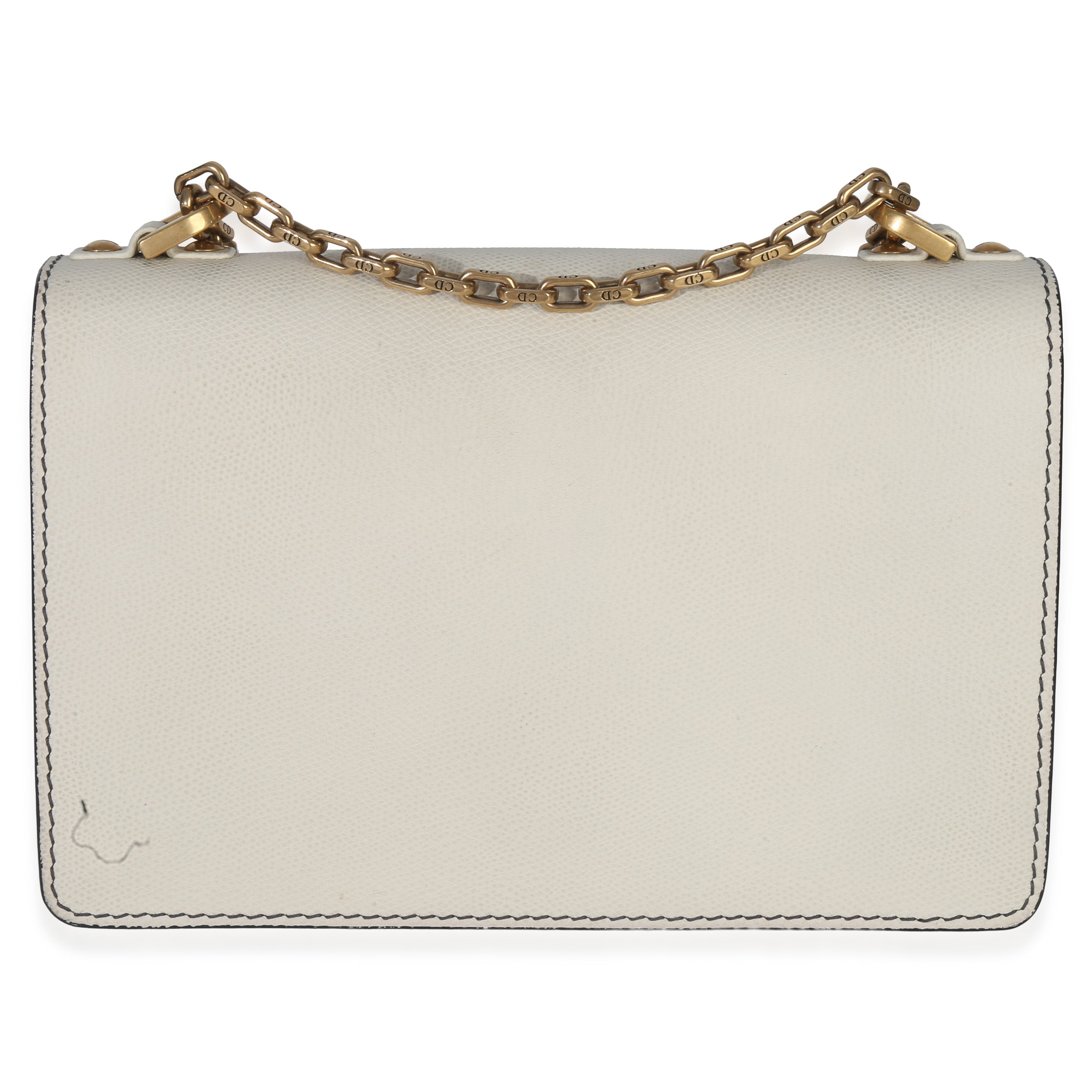 Christian Dior Off White Grained Calfskin J'Adior Chain Flap Bag Handbag bv