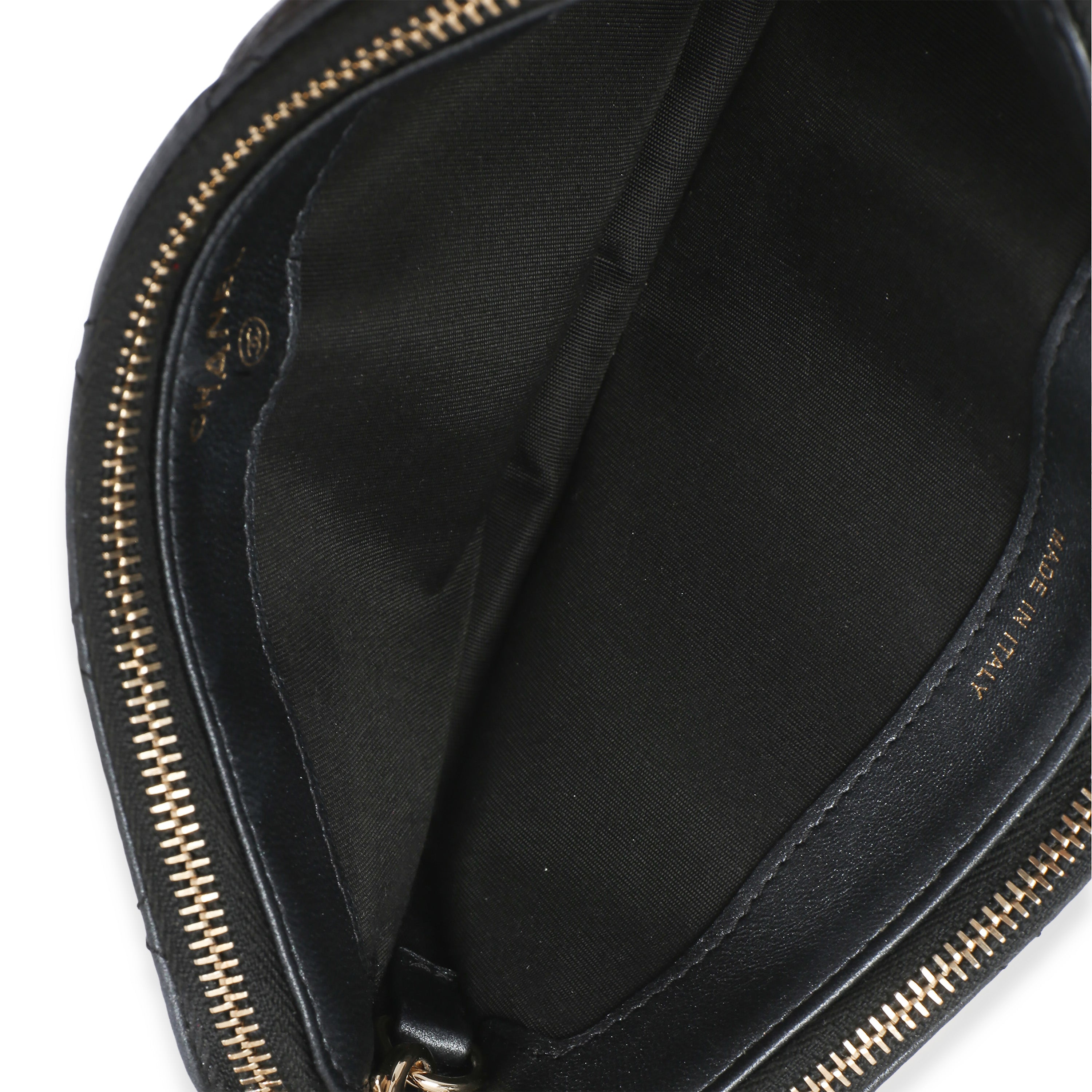 Chanel Black Quilted Lambskin Pearl CC Double Zip Clutch With Chain Handbag ad1