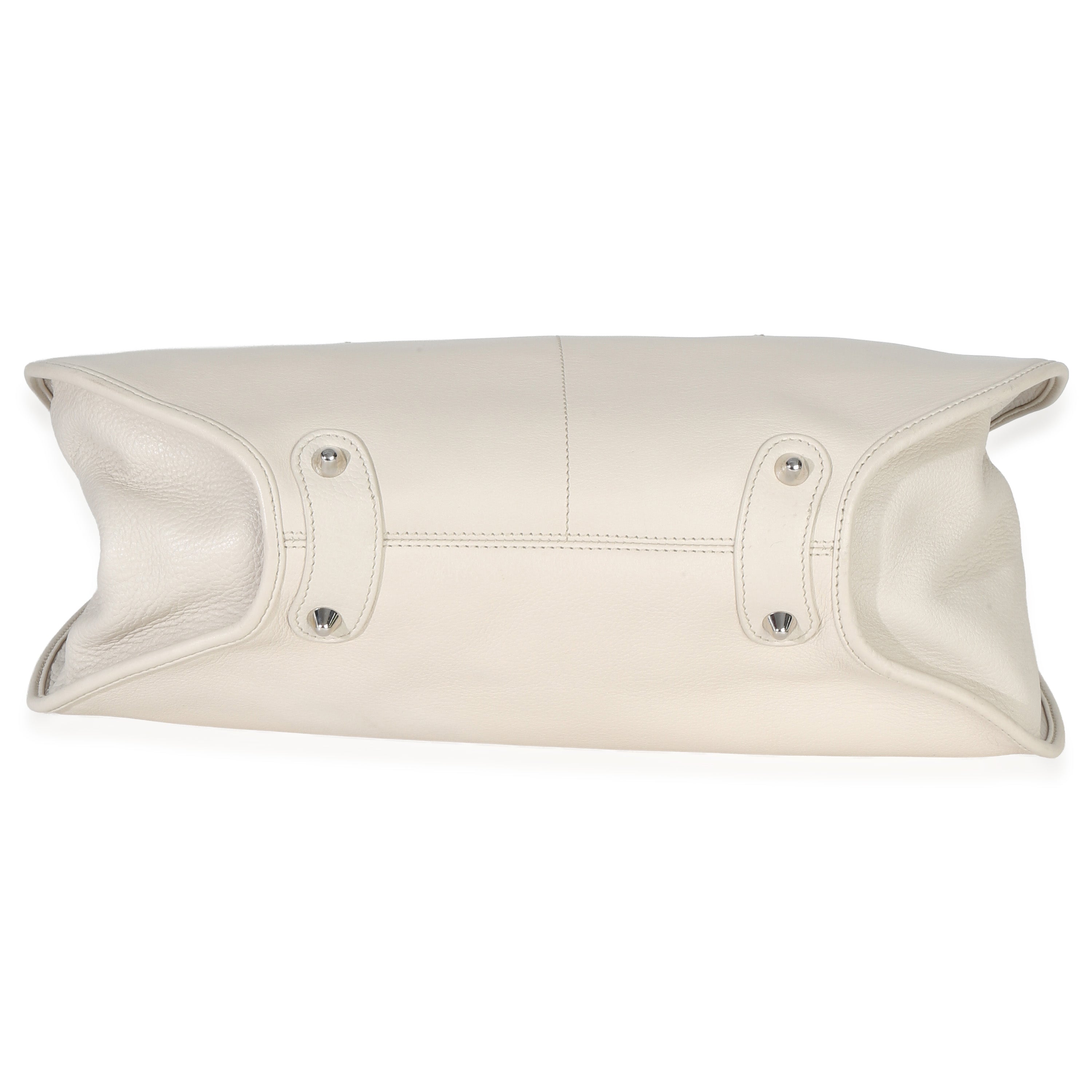 Christian Dior Vintage Cream Calfskin Brandy 61 Hobo Handbag stamp
