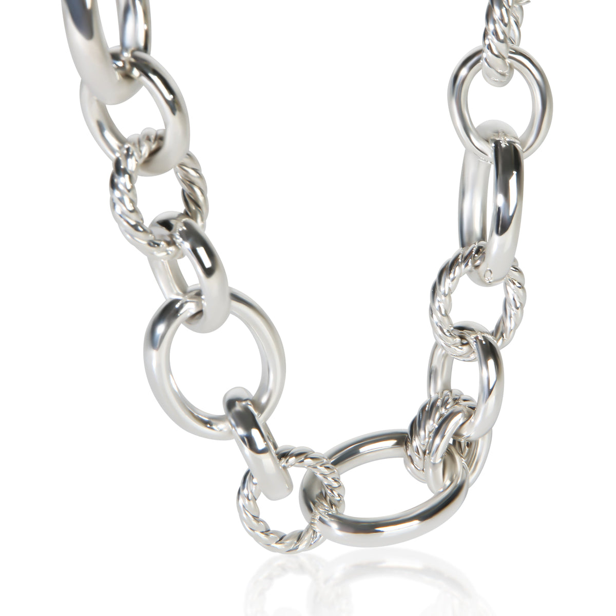David Yurman Sterling Silver Diamond Mercer Necklace fv