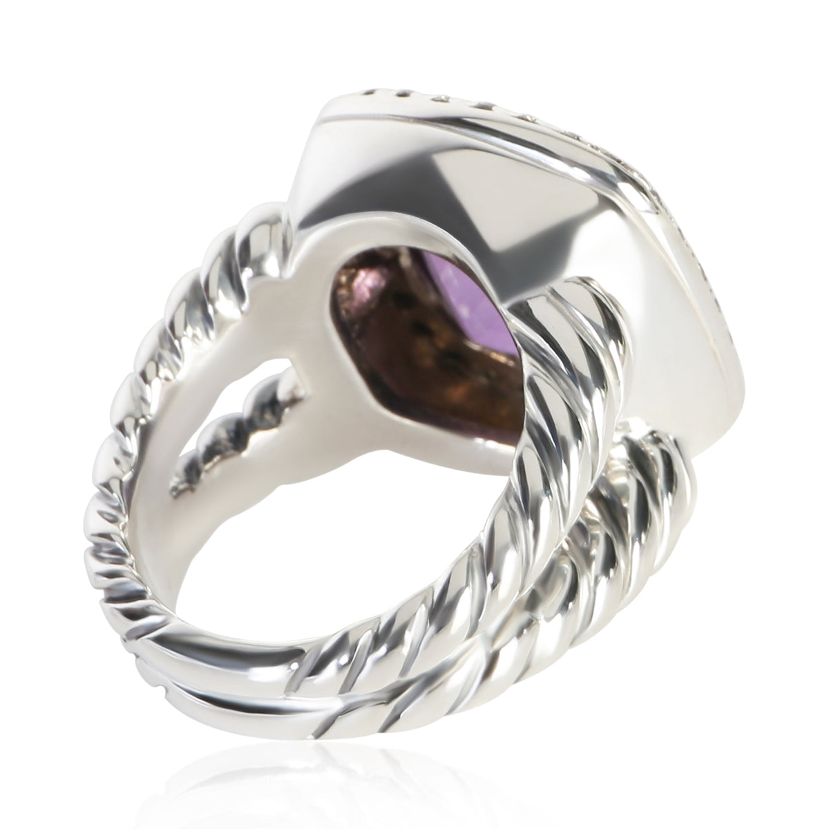 David Yurman Sterling Silver Amethyst and Diamond Albion Ring 3