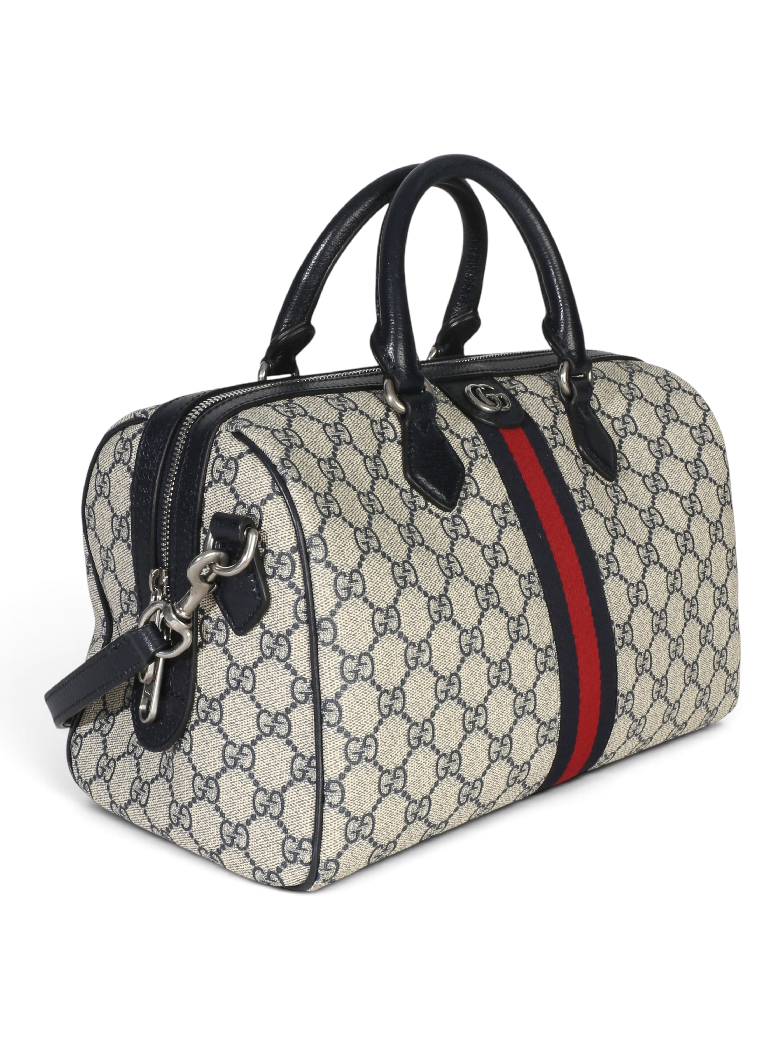 Gucci Monogram Medium Ophidia Boston Bag