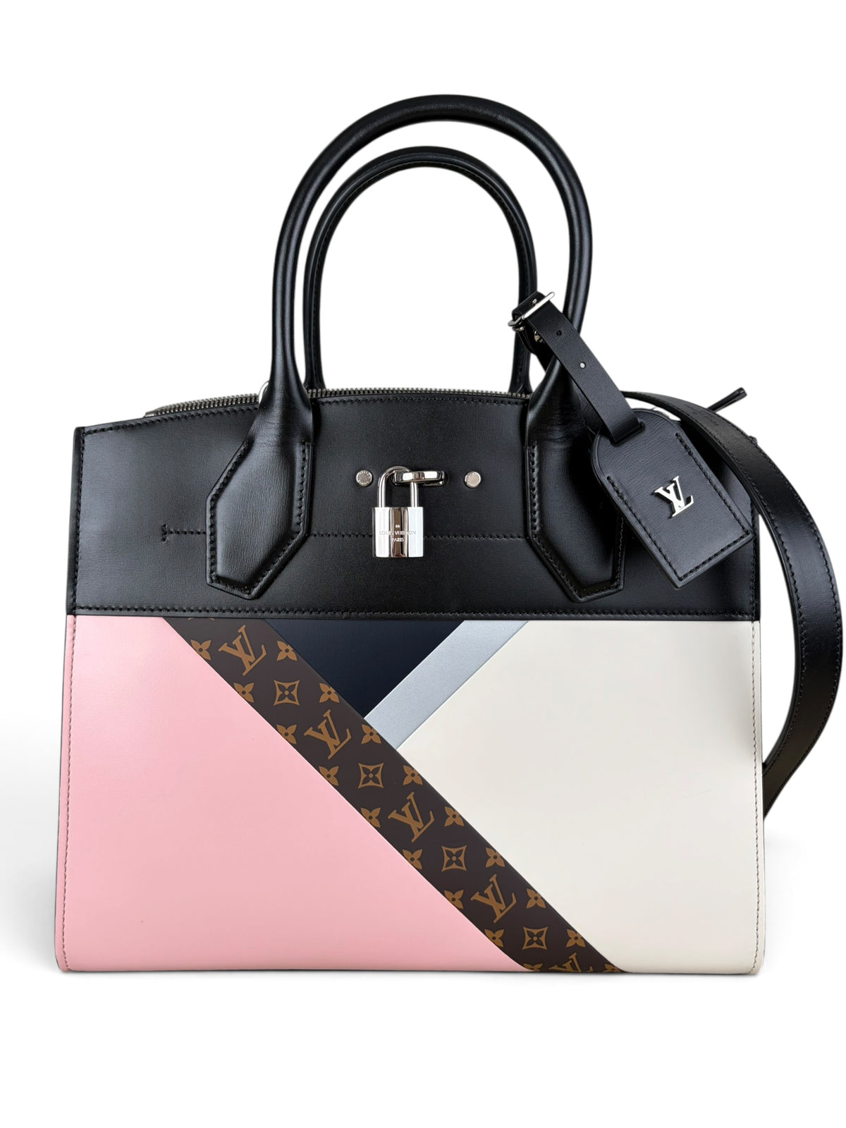 Louis Vuitton Leather & Monogram Tape City Steamer MM