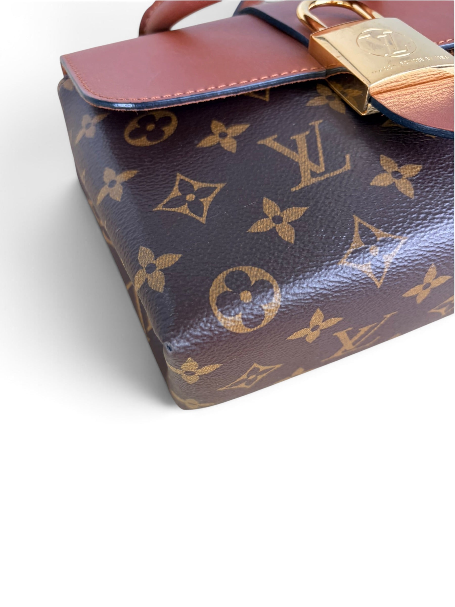 Louis Vuitton Cognac Leather Monogram Locky BB
