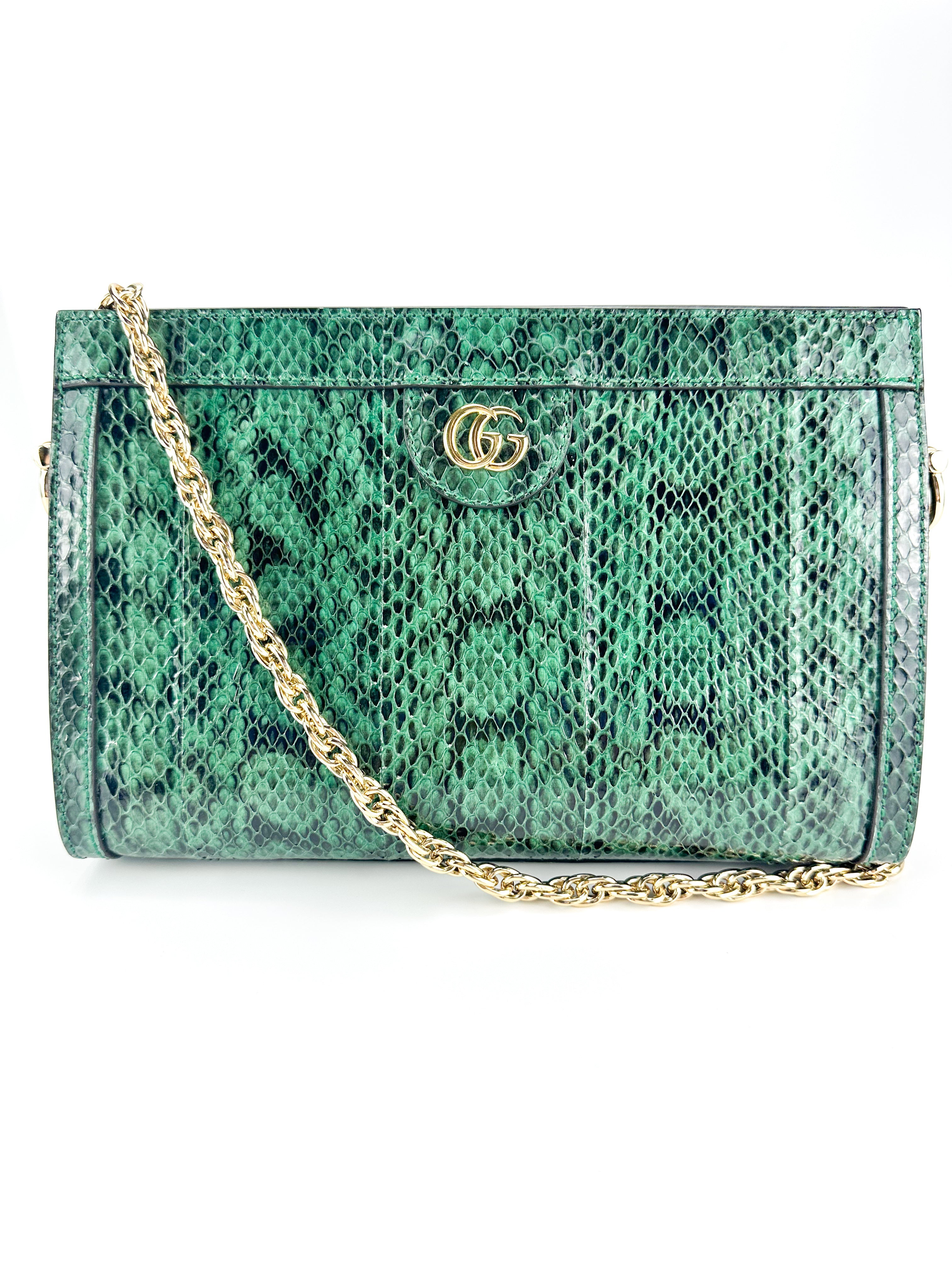 Gucci Green Python Small Ophidia Bag Season 2 Consign