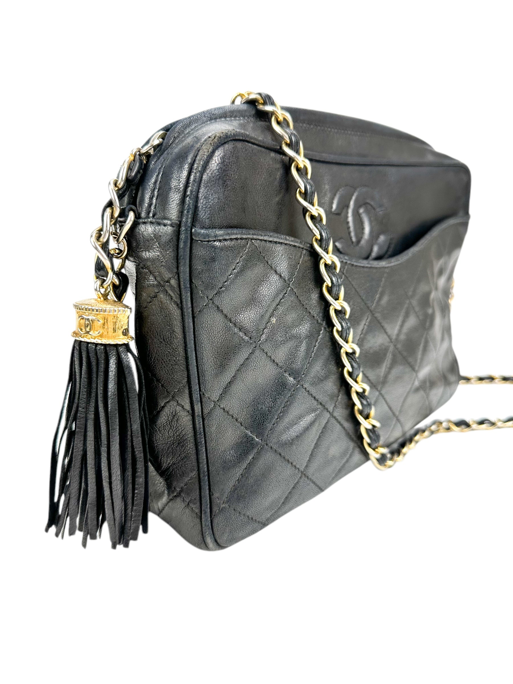 Chanel Black Lambskin Camera Bag