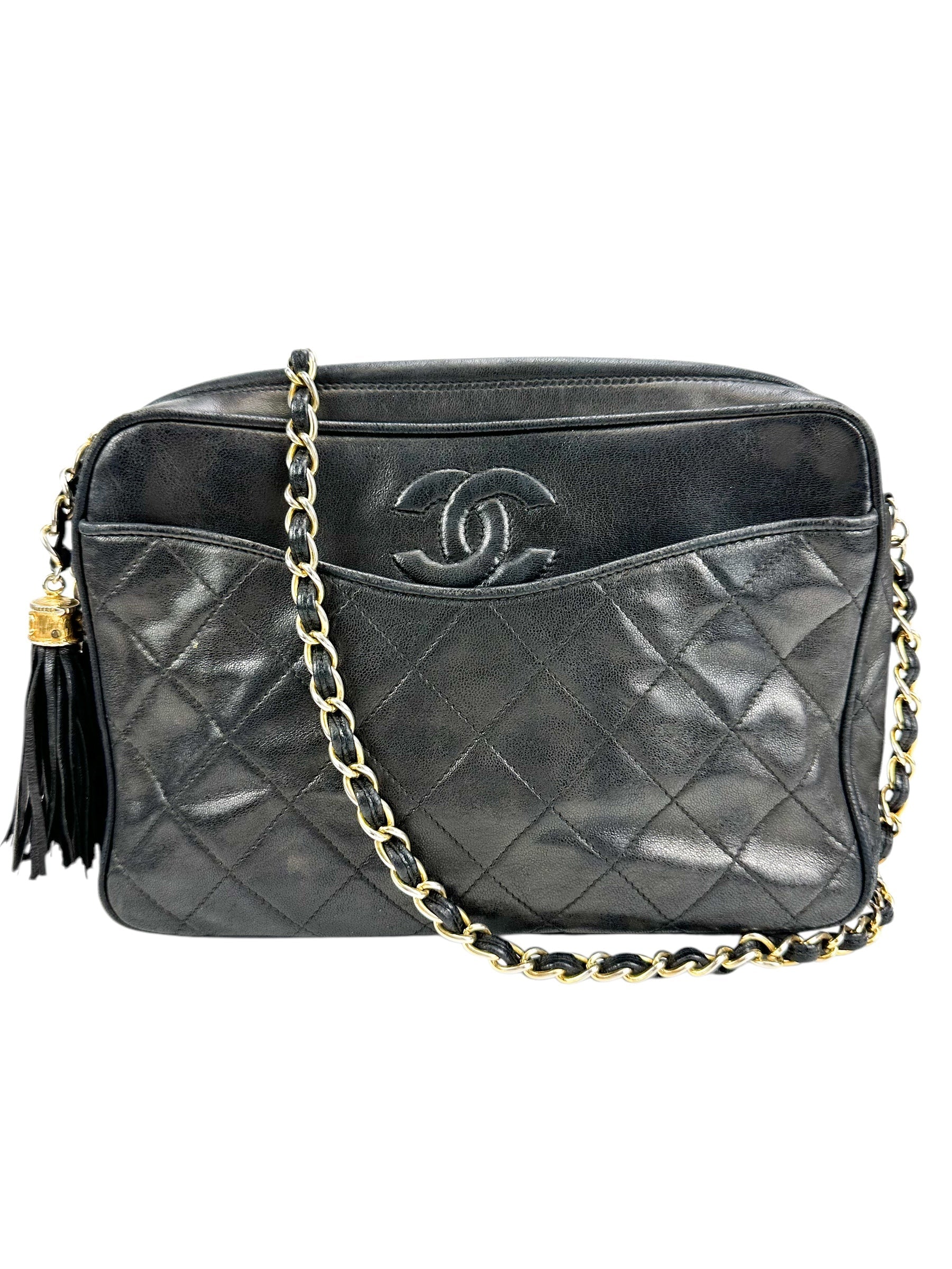 Chanel Black Lambskin Camera Bag