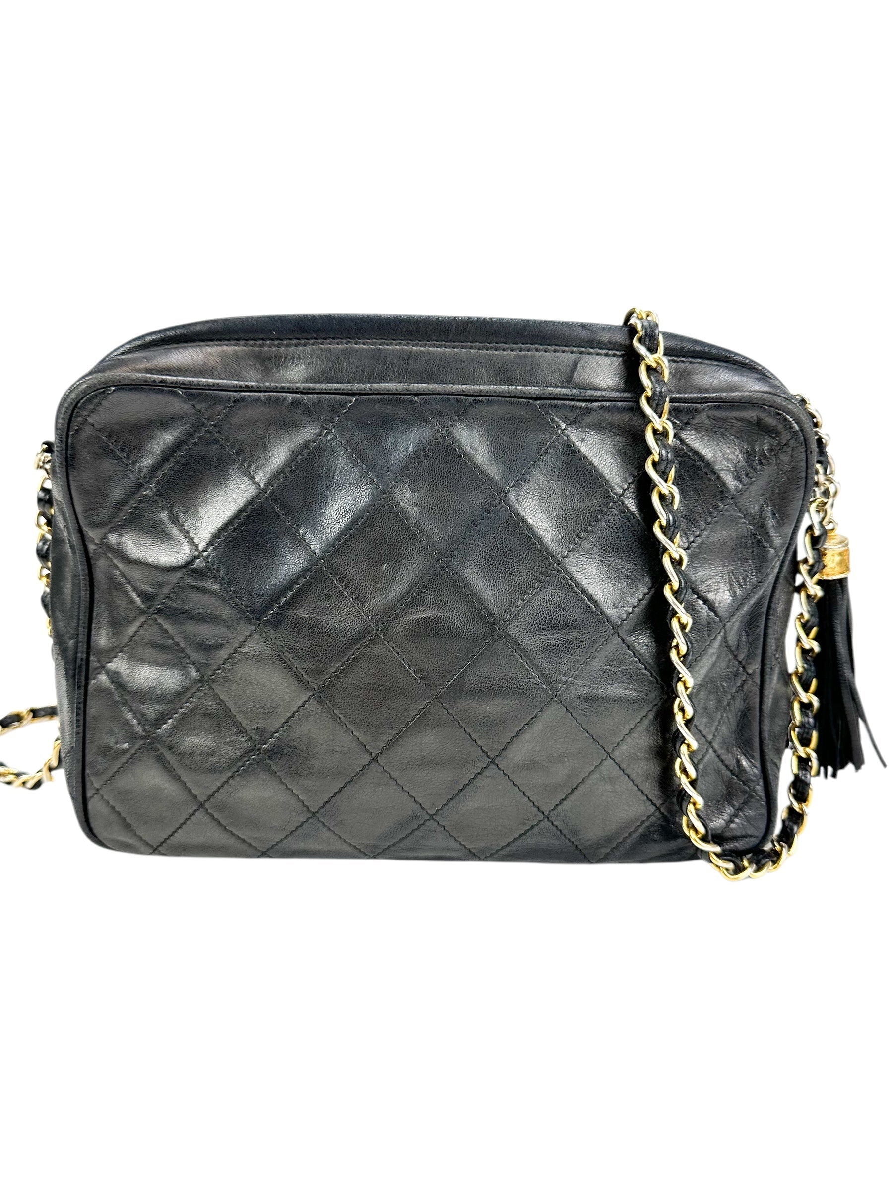 Chanel Black Lambskin Camera Bag