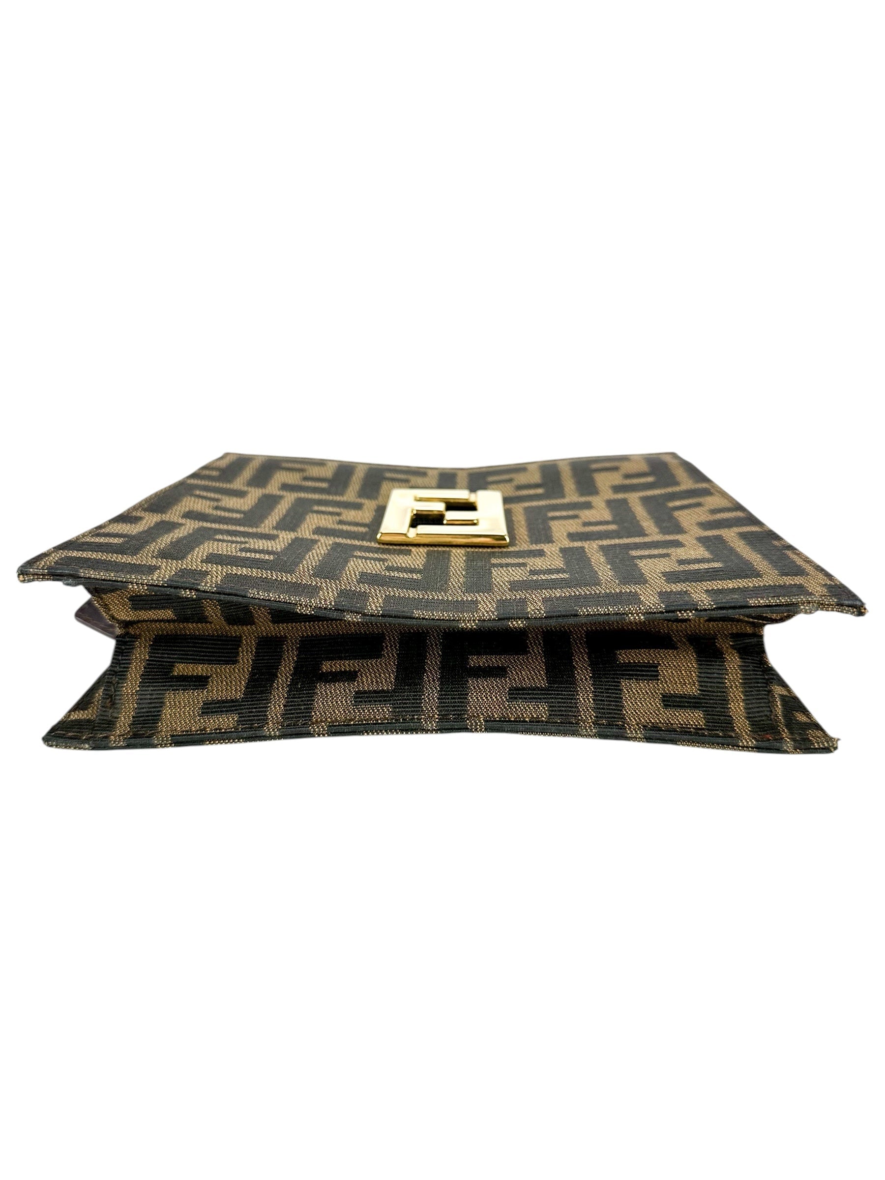 Fendi Zucca Brown Canvas Clutch