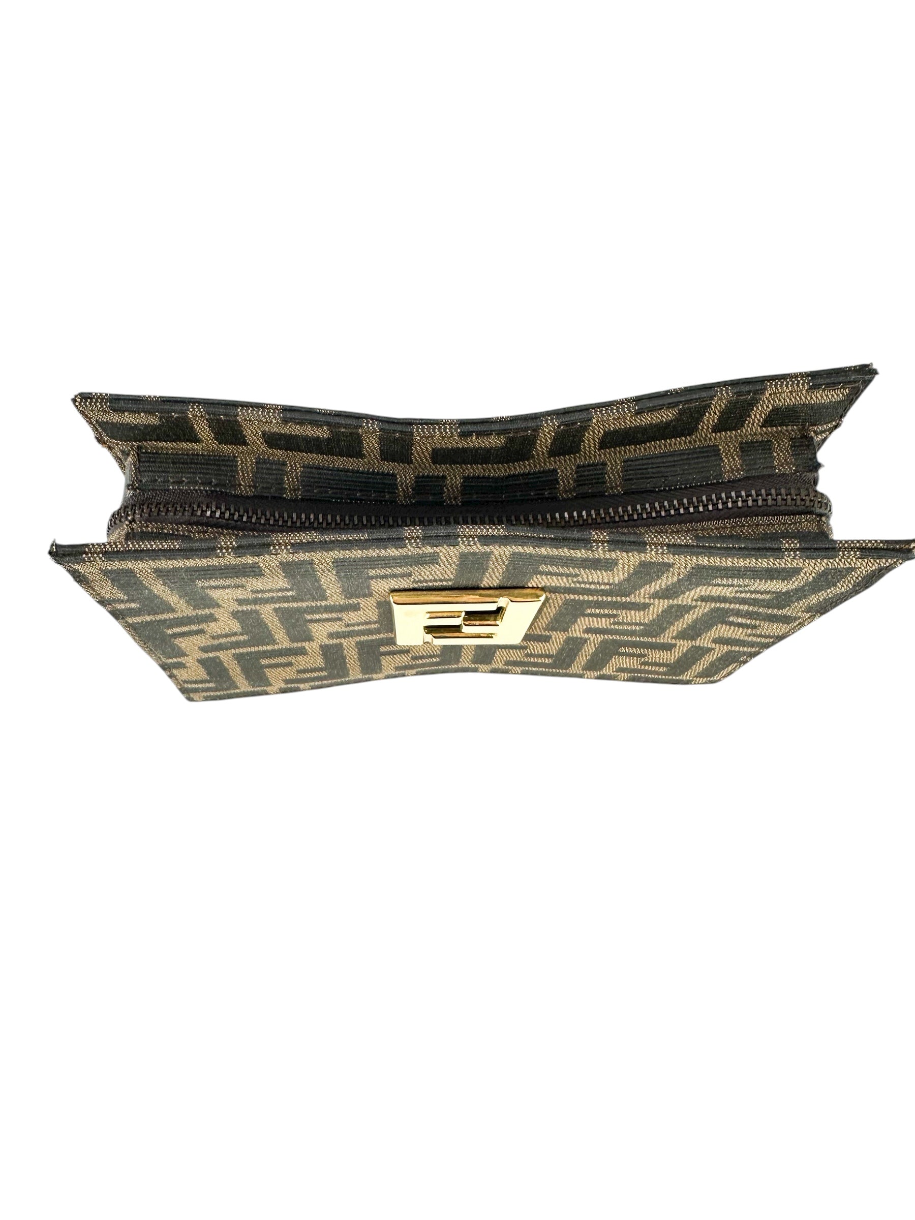 Fendi Zucca Brown Canvas Clutch