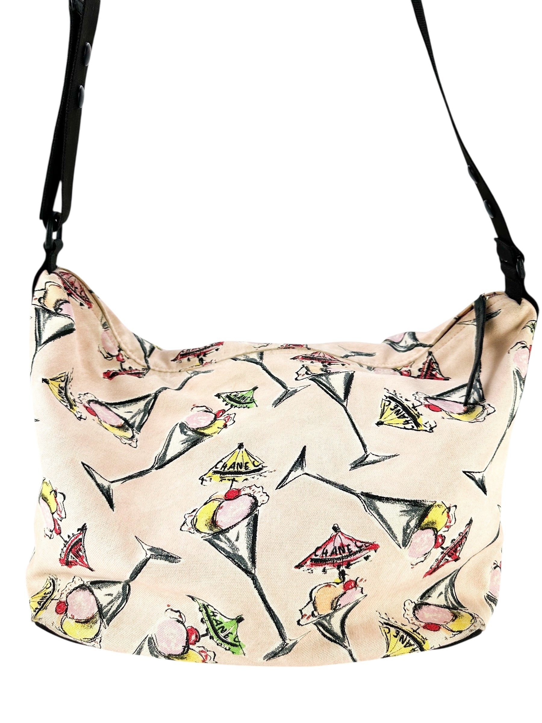 Chanel Ice Cream Print Canvas Hobo Bag