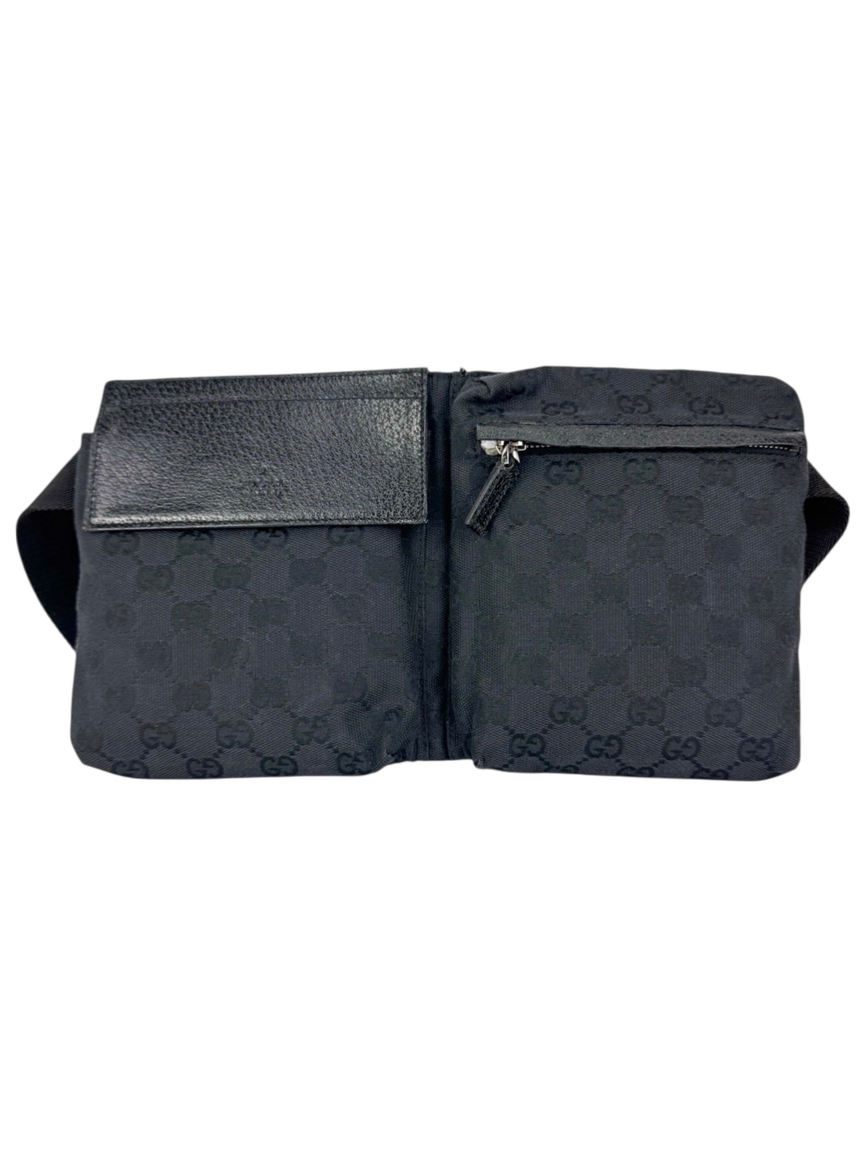 Gucci Black Canvas and Leather Bum Bag