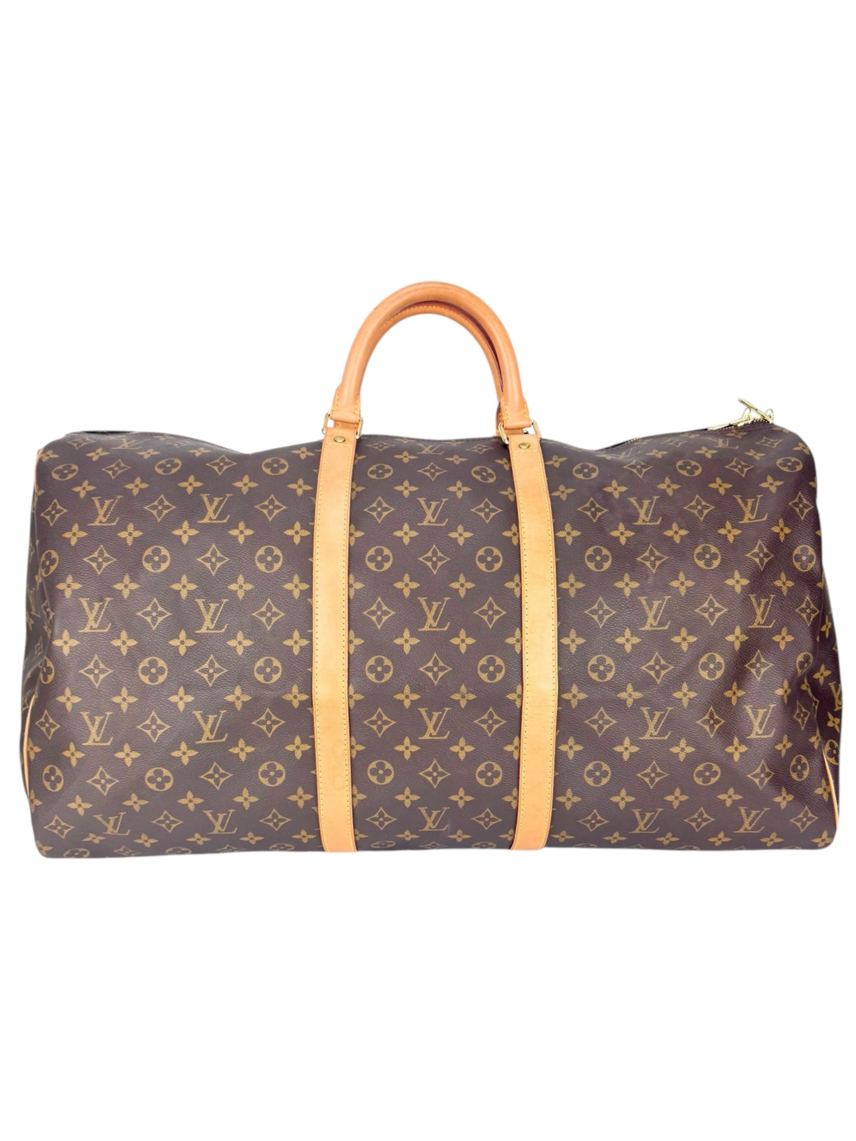 Louis Vuitton Monogram Canvas Leather Keepall 60 Bandouliere