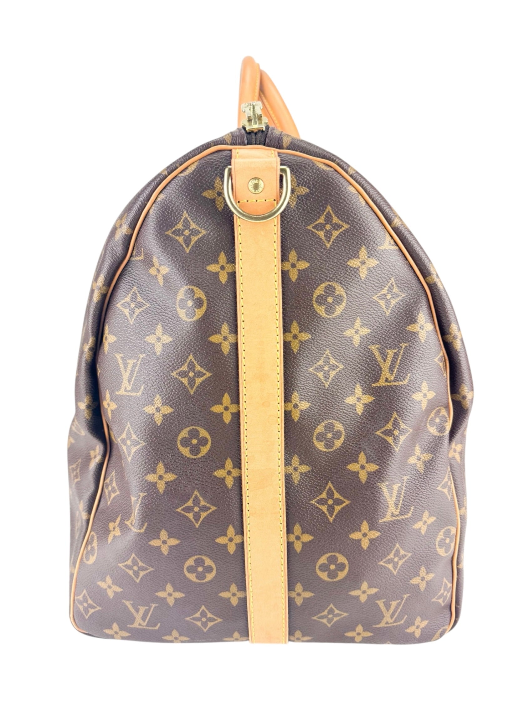 Louis Vuitton Monogram Canvas Leather Keepall 60 Bandouliere