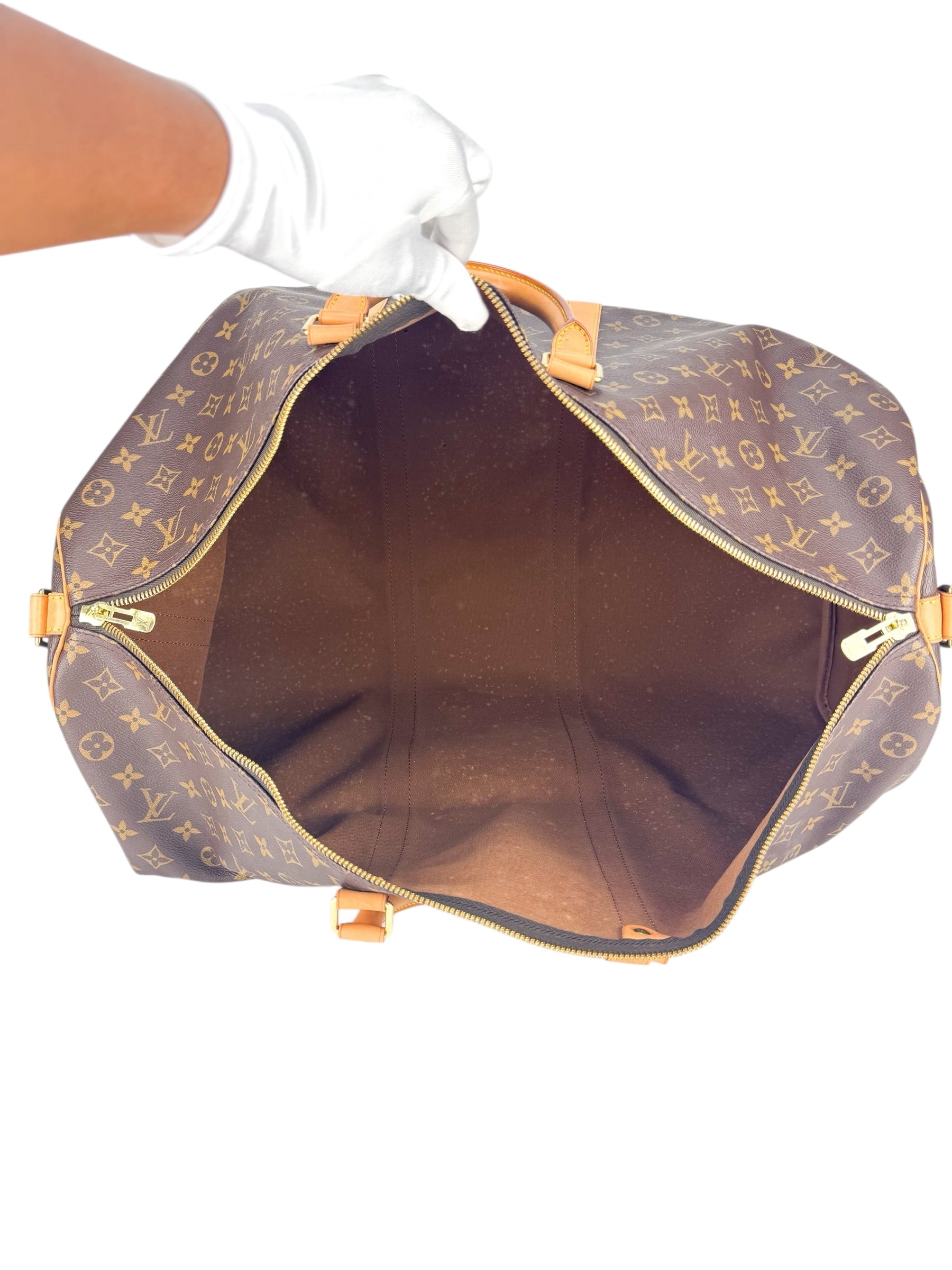 Louis Vuitton Monogram Canvas Leather Keepall 60 Bandouliere