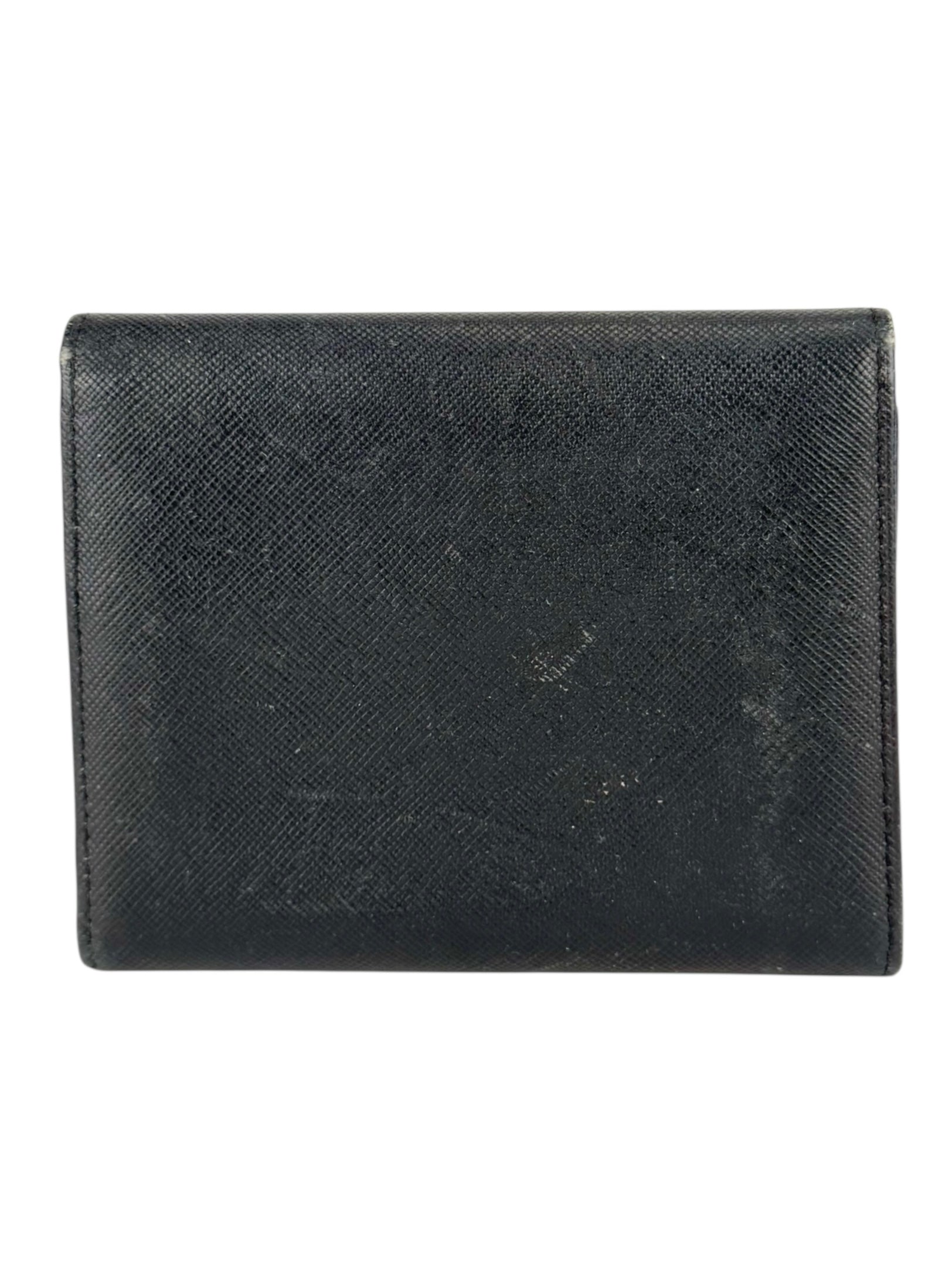 Prada Black Saffiano Leather Tri-fold Wallet