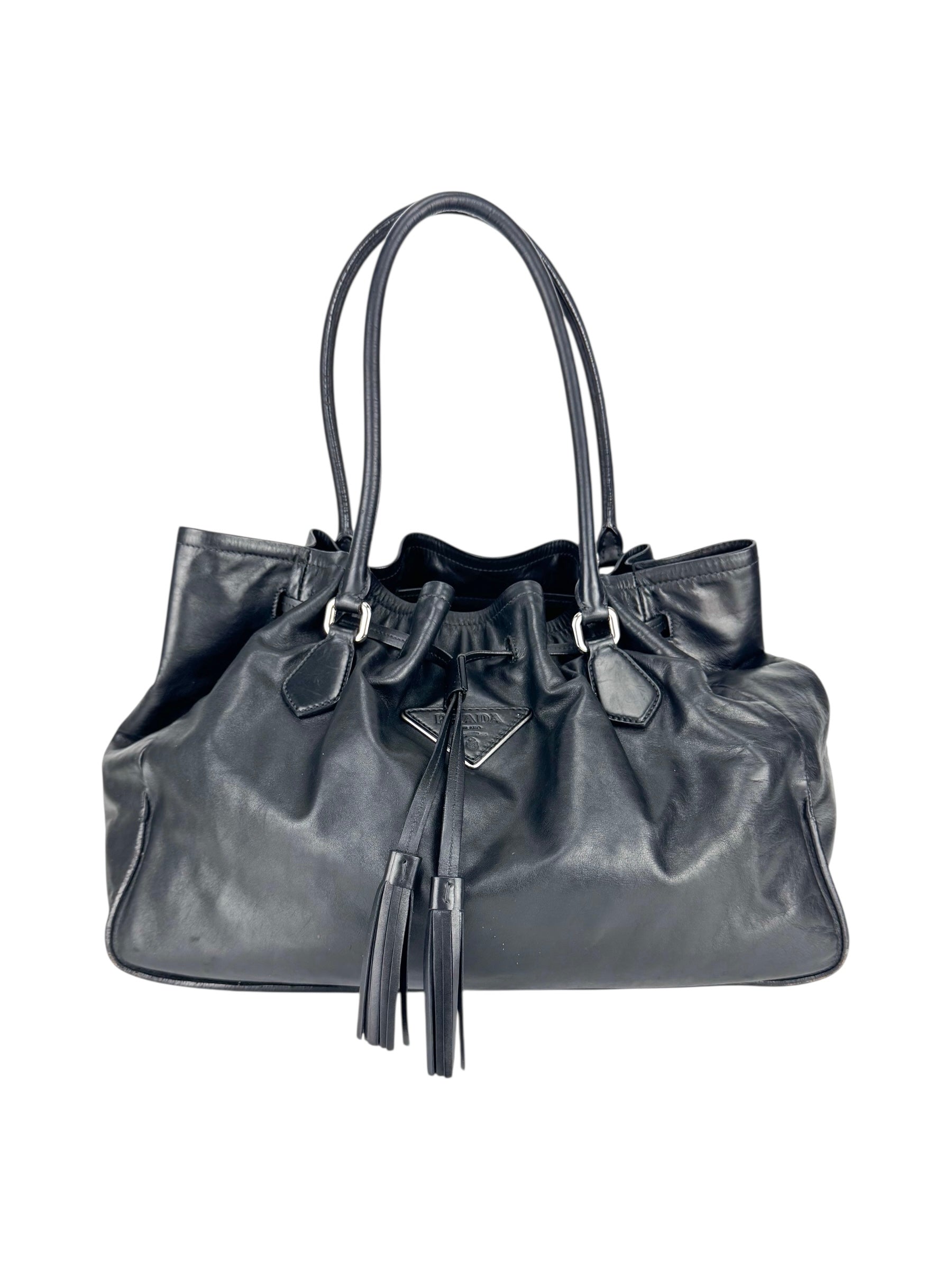 Prada Black Nappa Leather Tote Bag