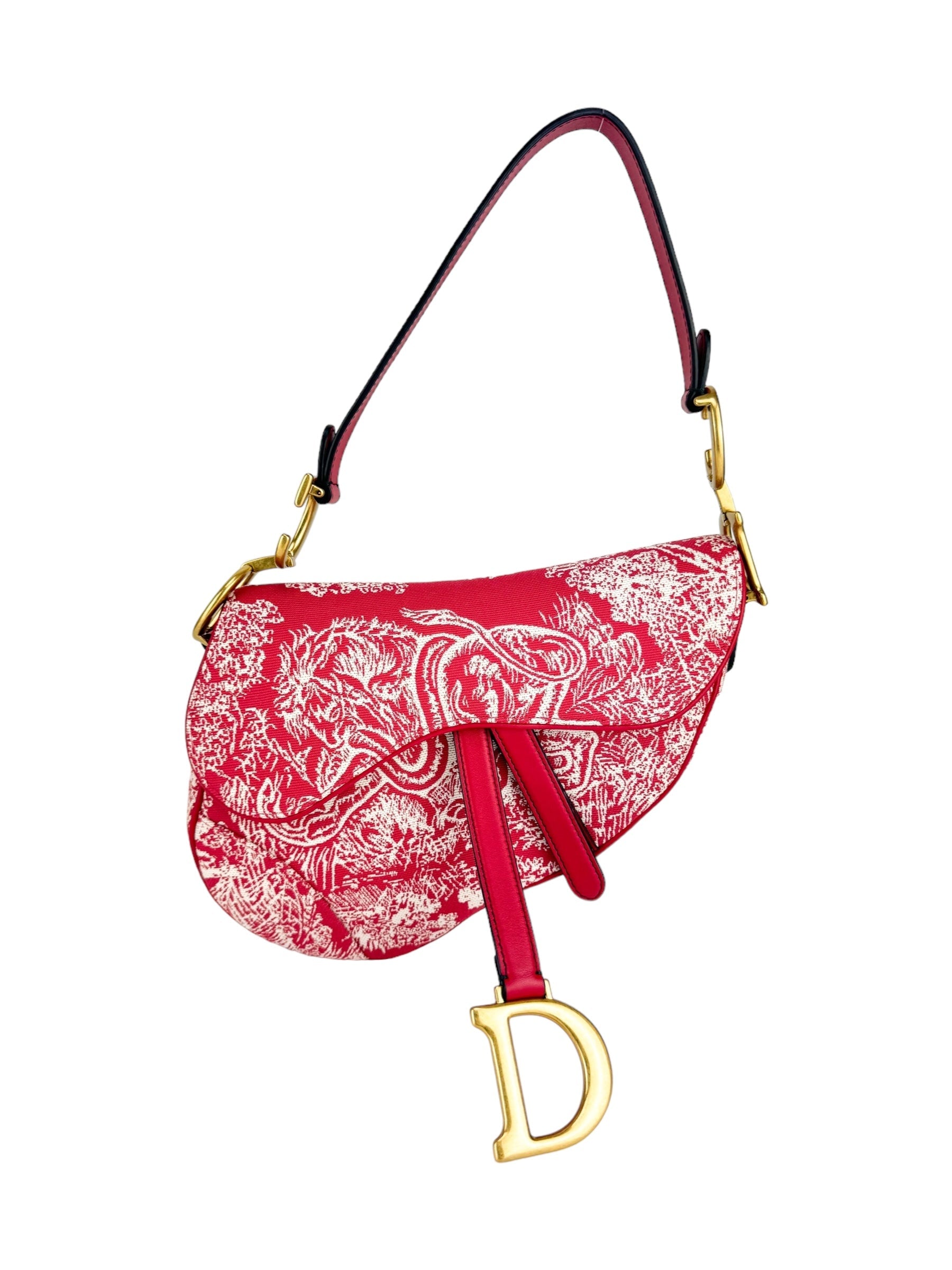 Dior saddle bag red online