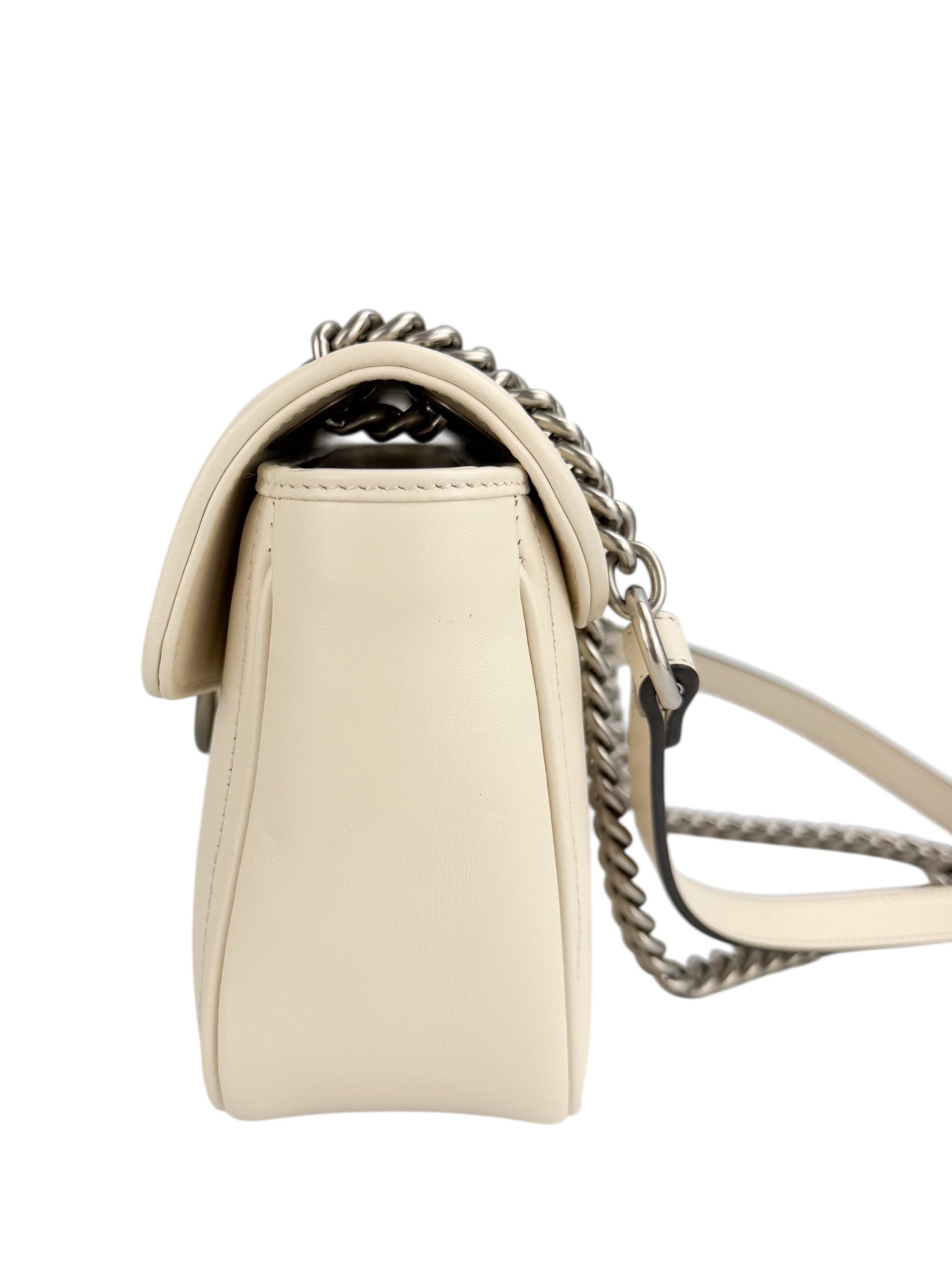 Gucci Off White Leather Marmont Flap