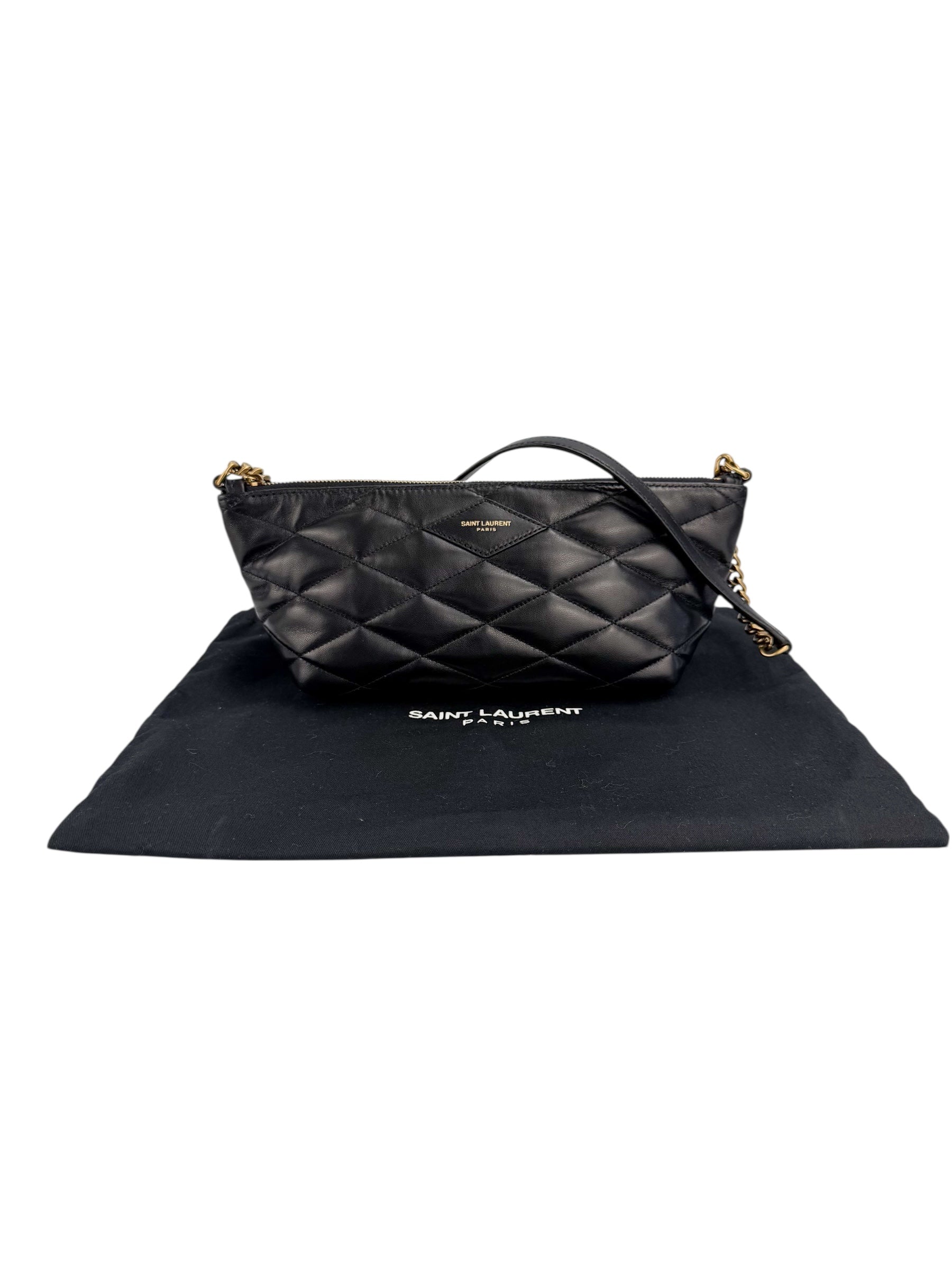 Saint Laurent Black Sade Shoulder Bag