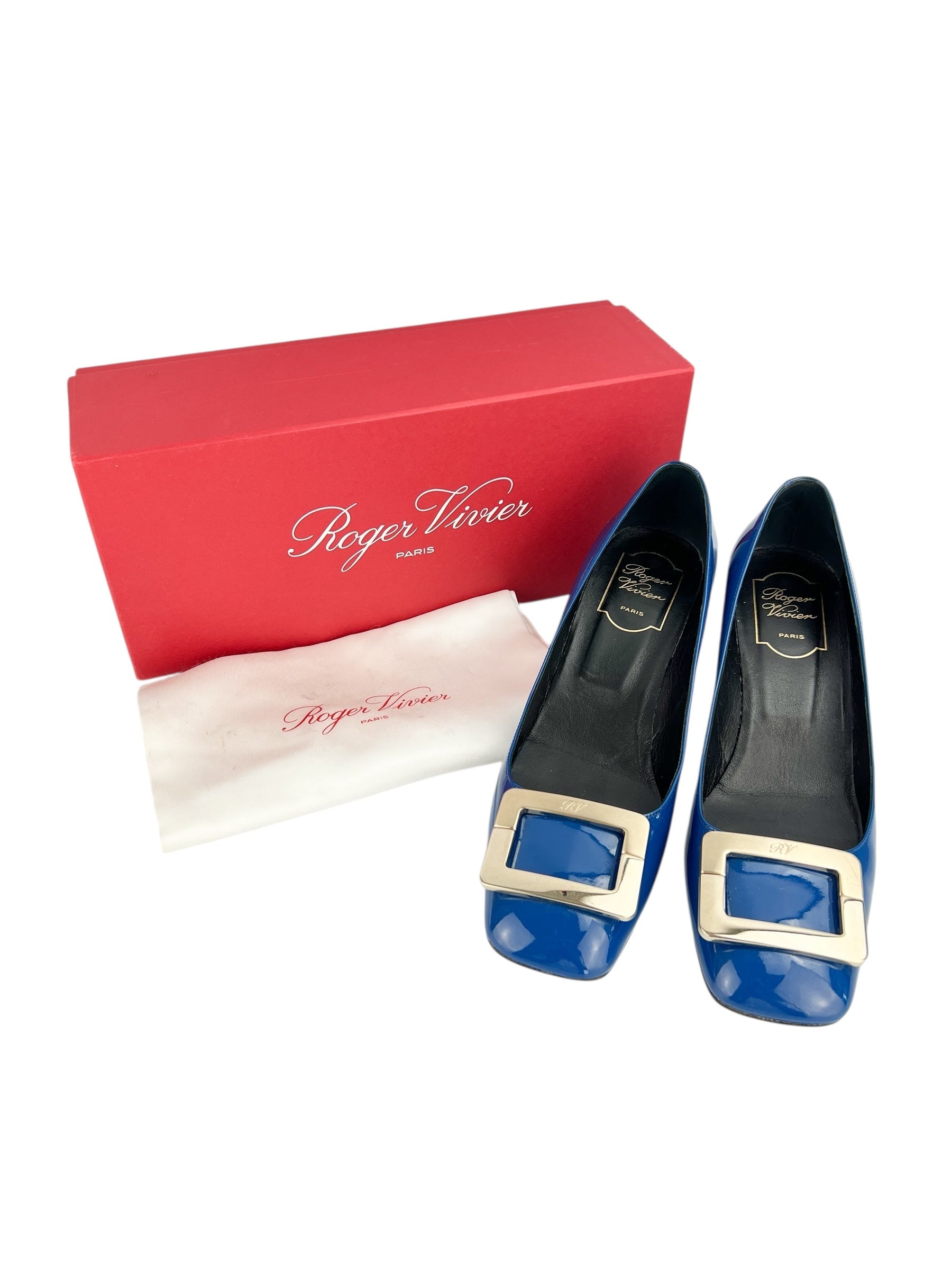 Roger Vivier Royal Blue Patent Leather Pumps Size 39