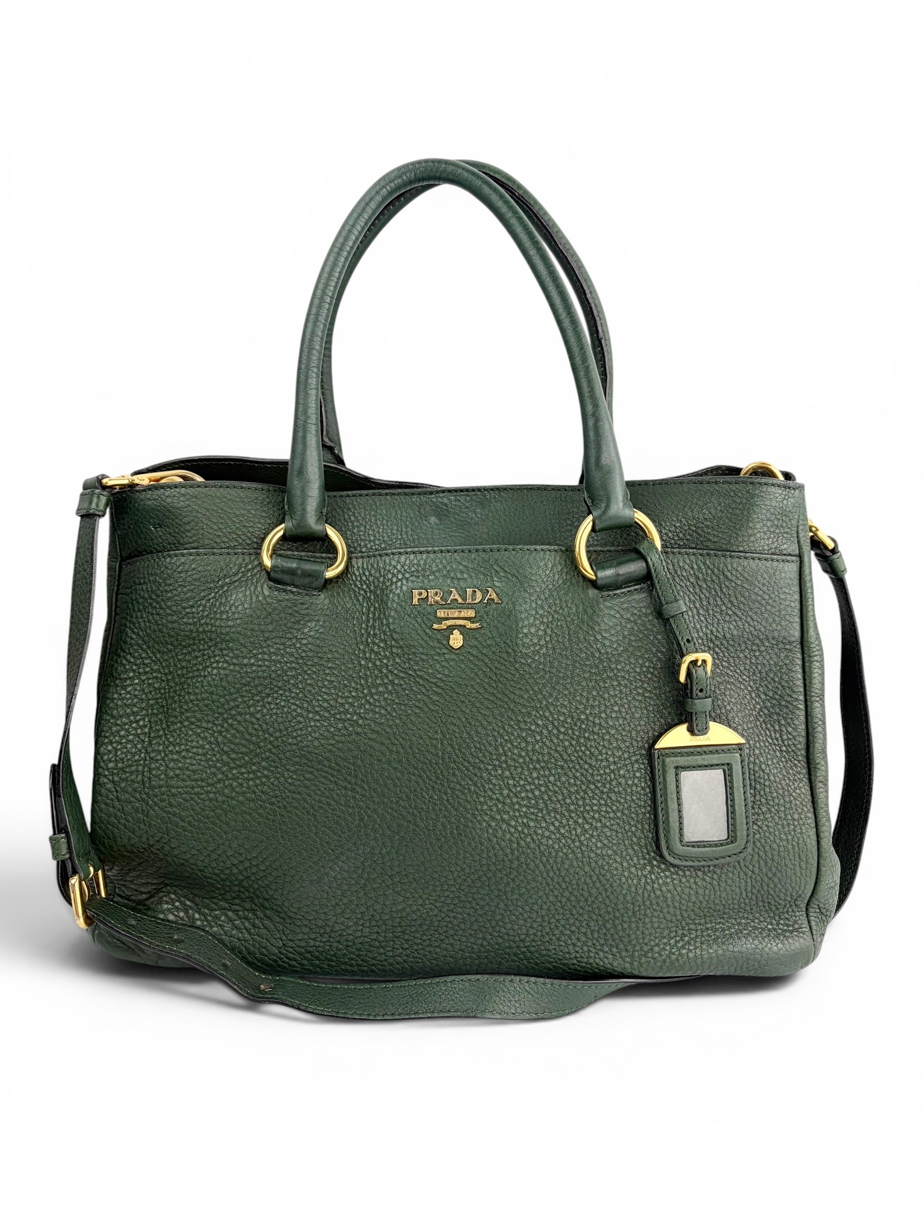 prada-forest-green-leather-two-way-tote-large-0