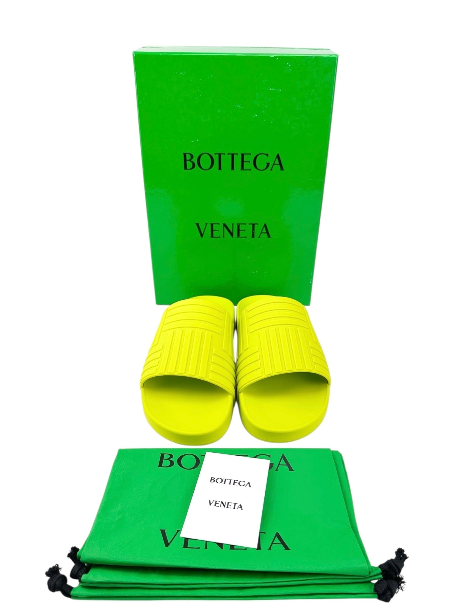 Bottega Veneta Green Rubber Slides Size 39