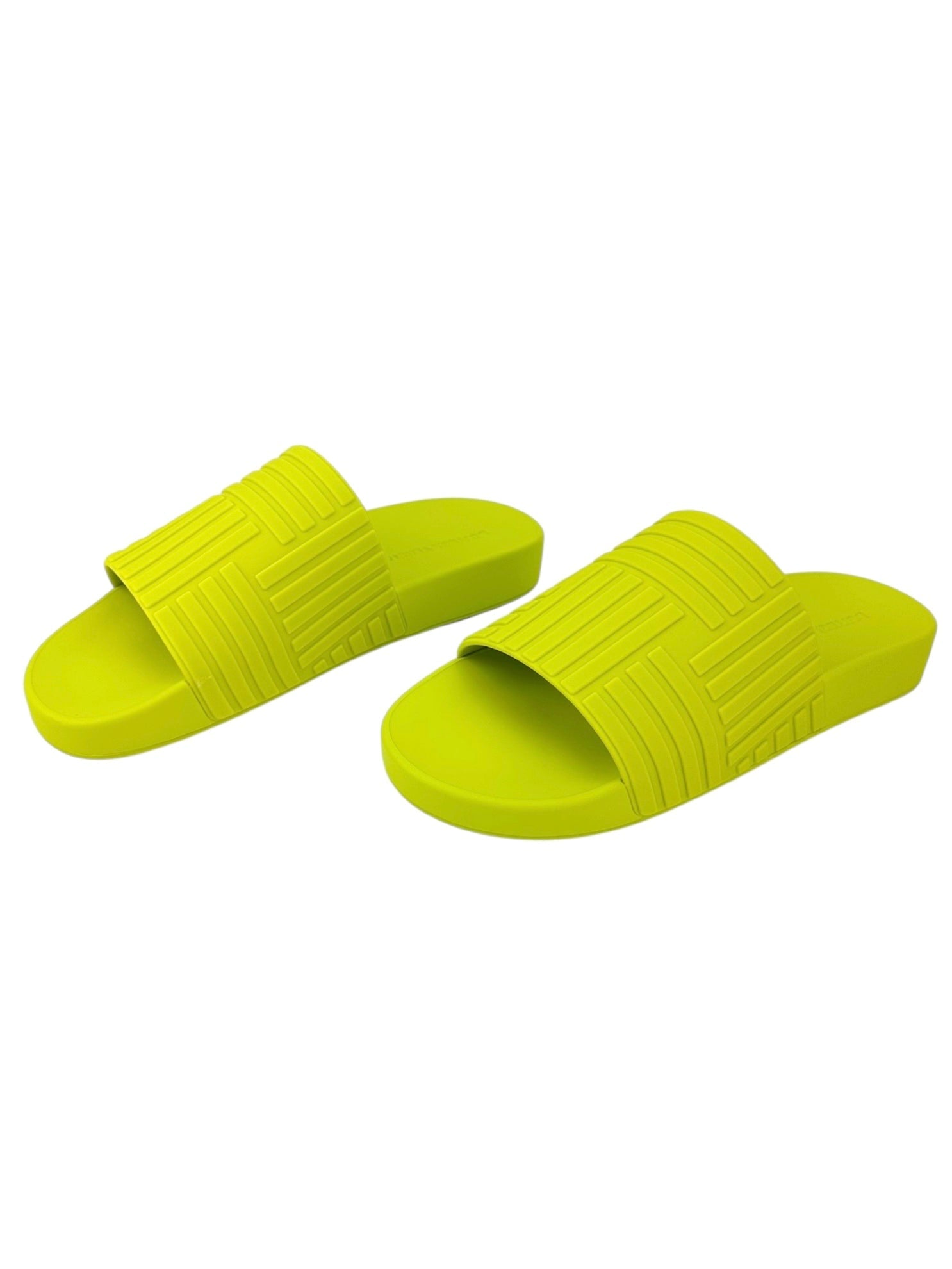 Bottega Veneta Green Rubber Slides Size 39