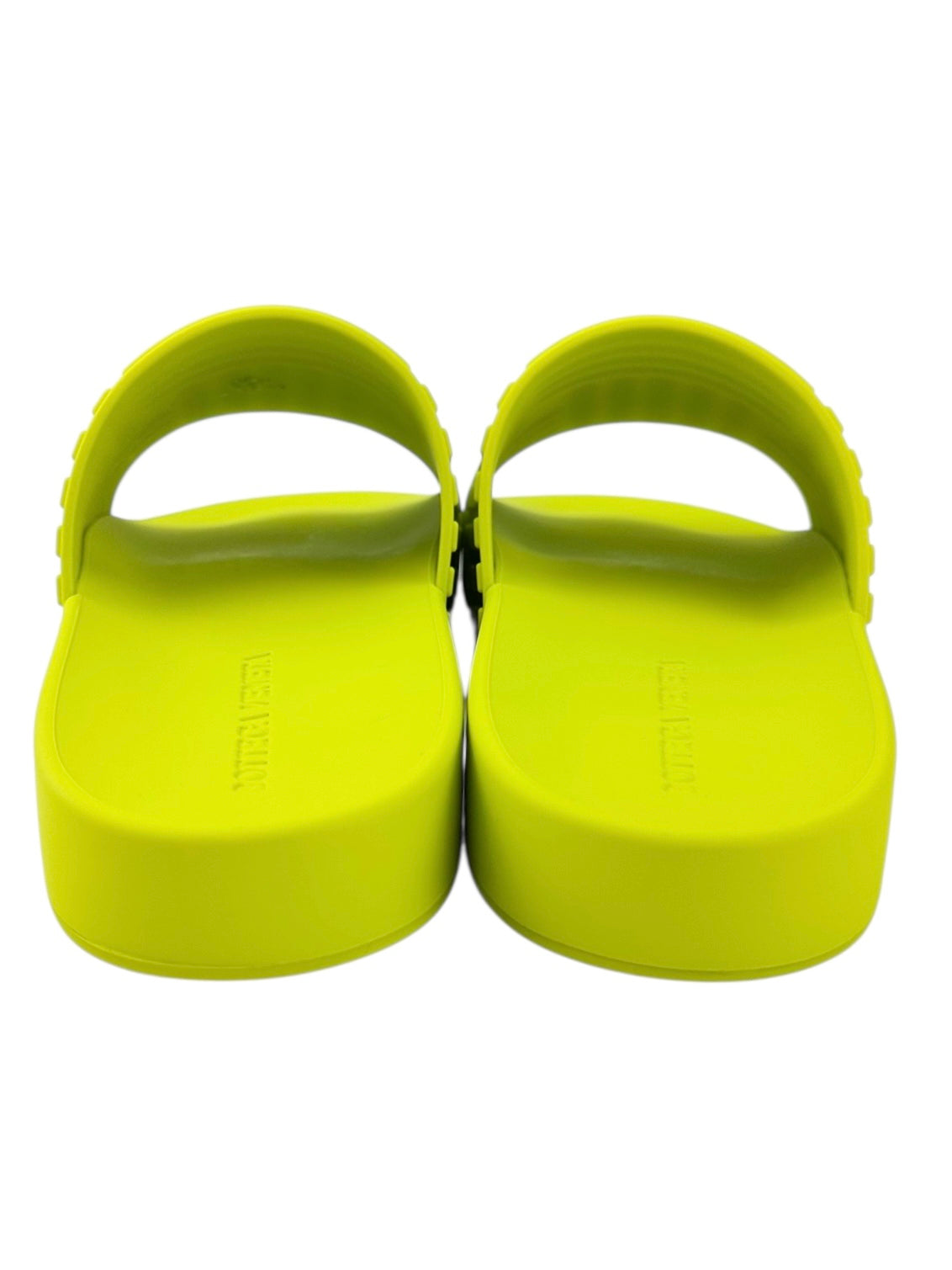 Bottega Veneta Green Rubber Slides Size 39