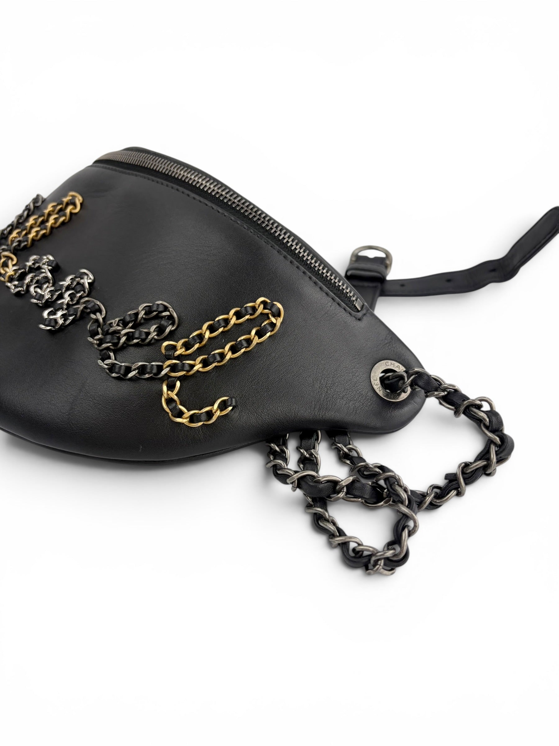 chanel-black-leather-chain-logo-bum-bag--full-set--4