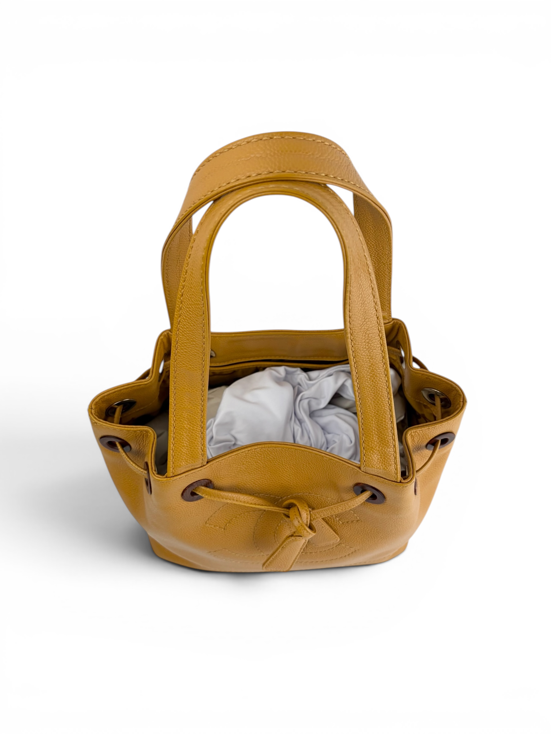 chanel-vintage-golden-yellow-caviar-drawstring-tote-5