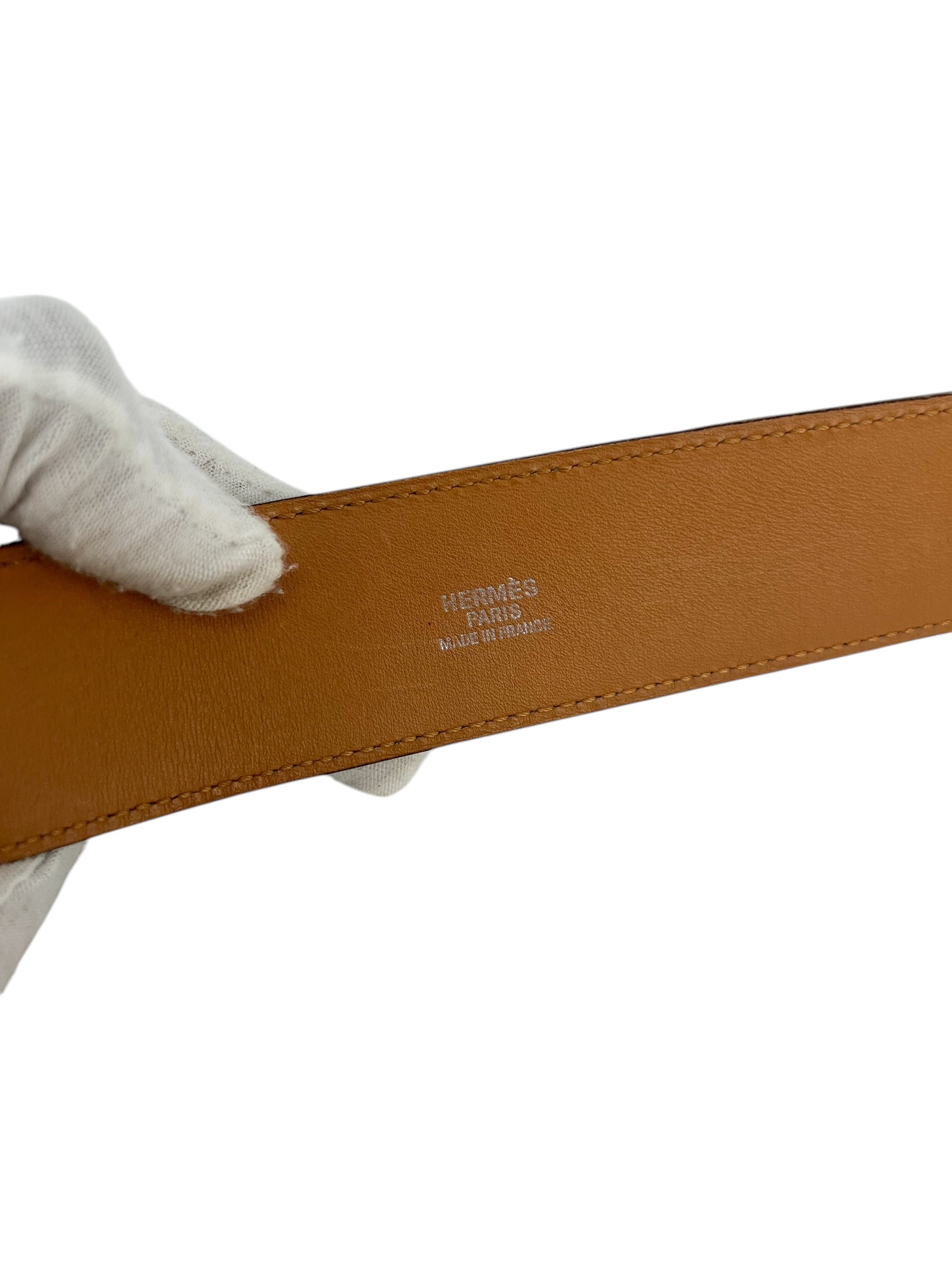 Hermes Grey Collier de Chien Belt Size 75