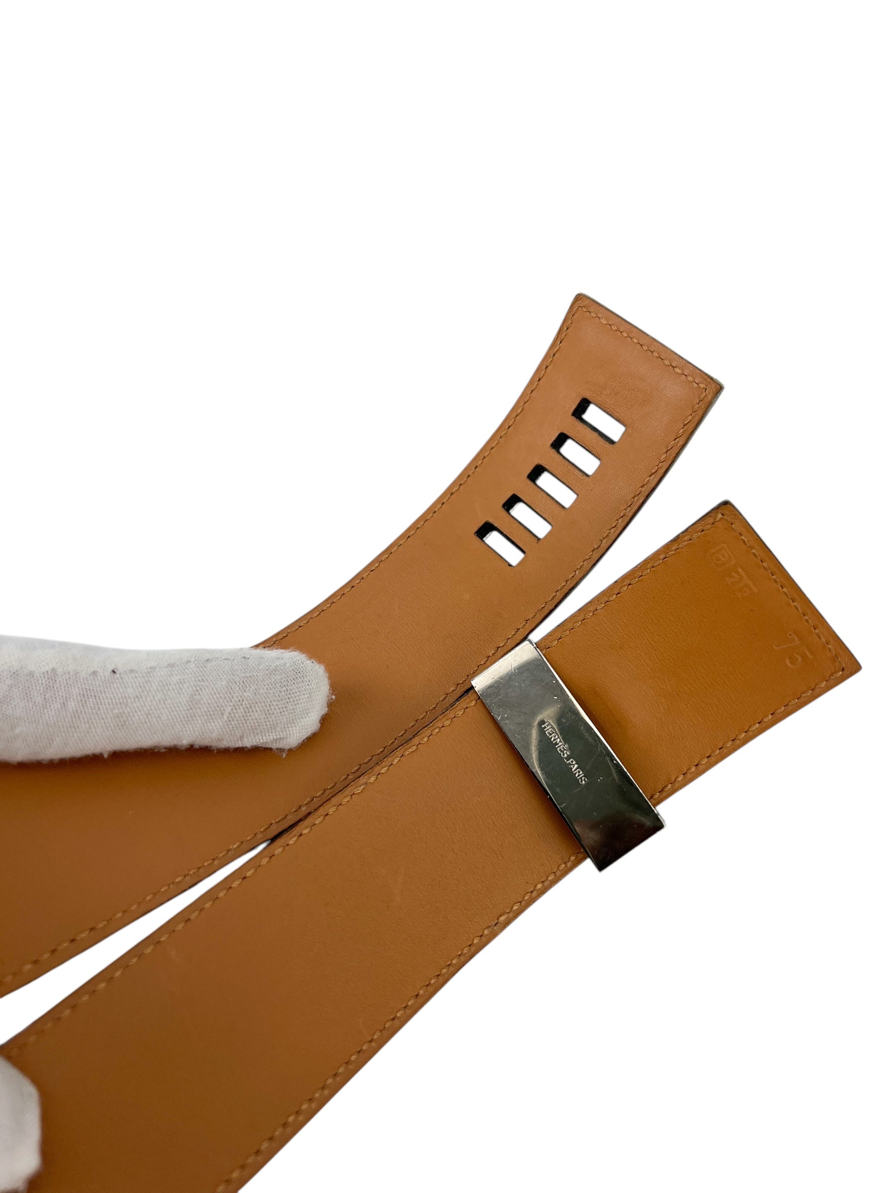 Hermes Grey Collier de Chien Belt Size 75