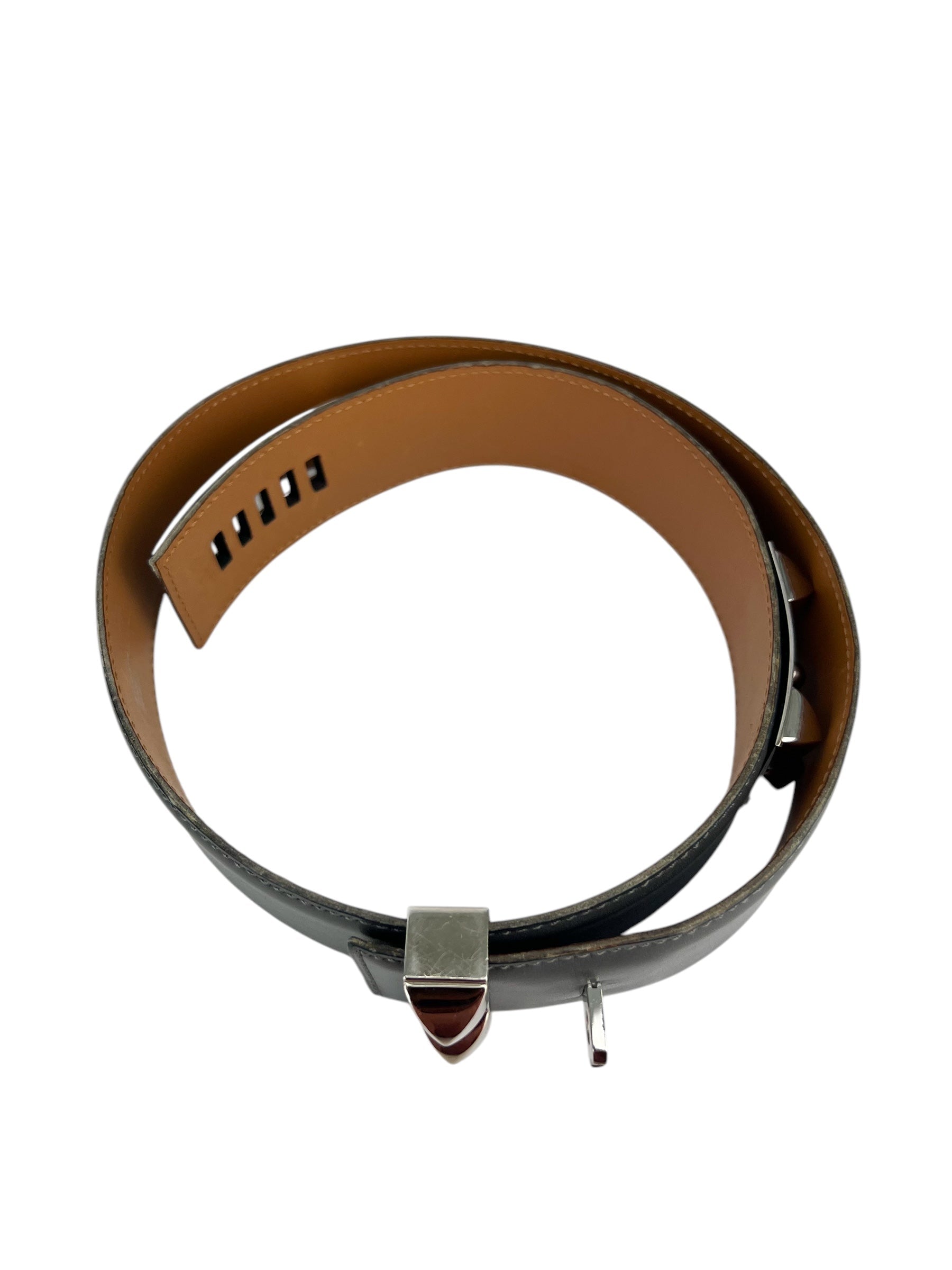 Hermes Grey Collier de Chien Belt Size 75