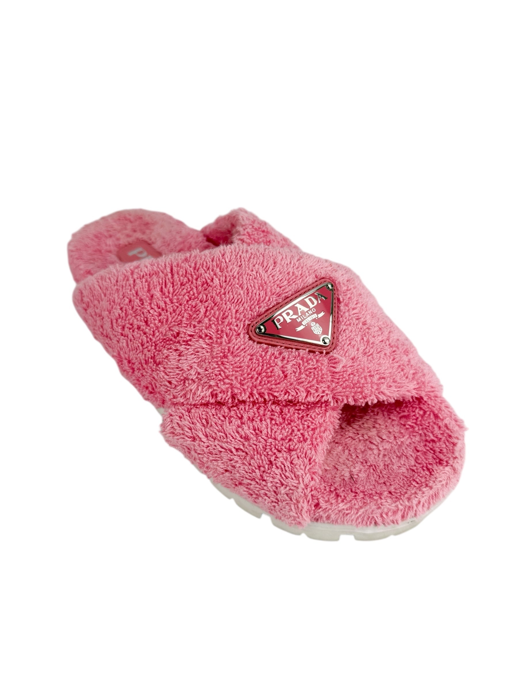 Prada Pink Terry Slip On’s Size 35