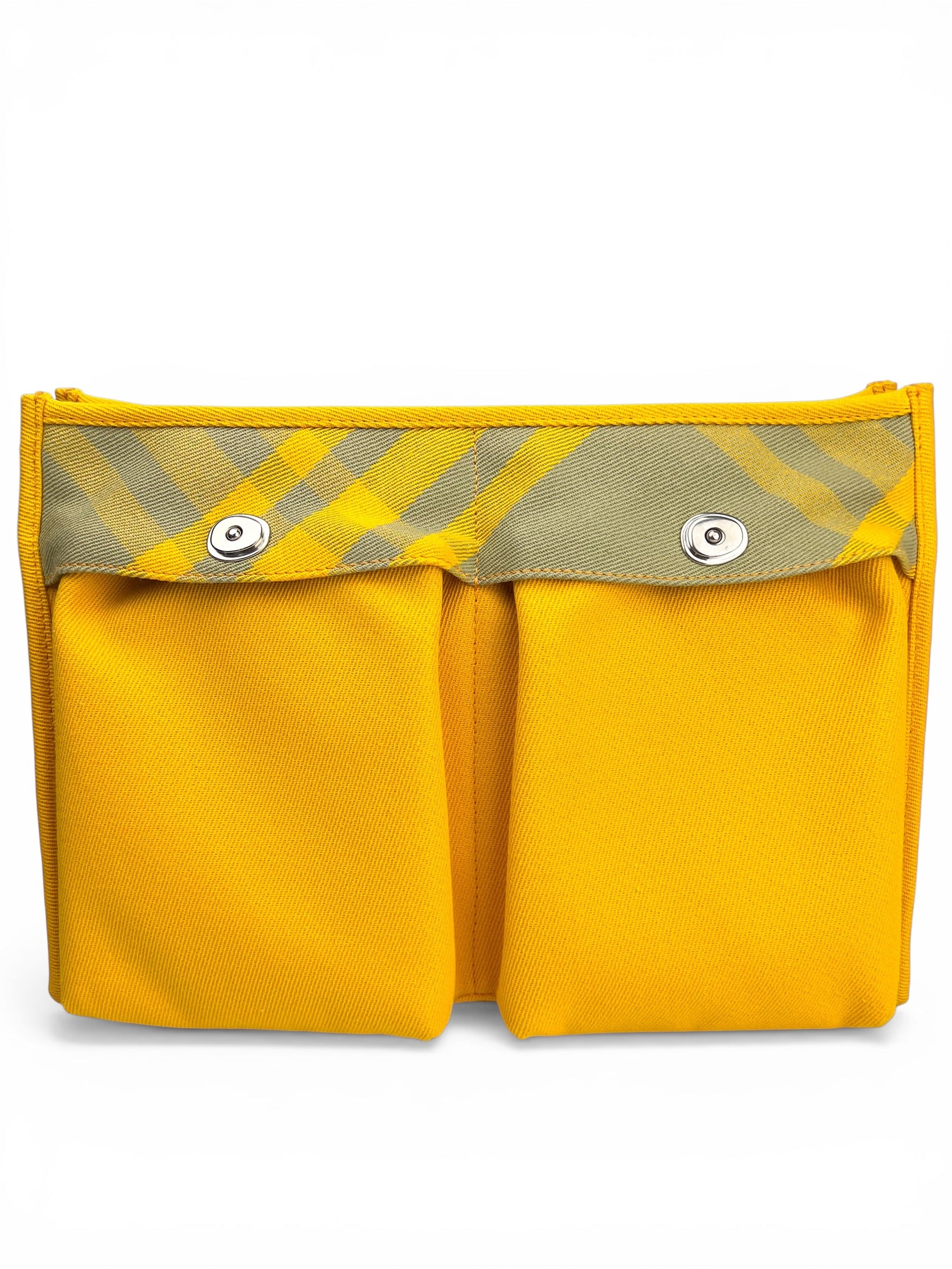 Burberry Yellow Canvas Zip Clutch