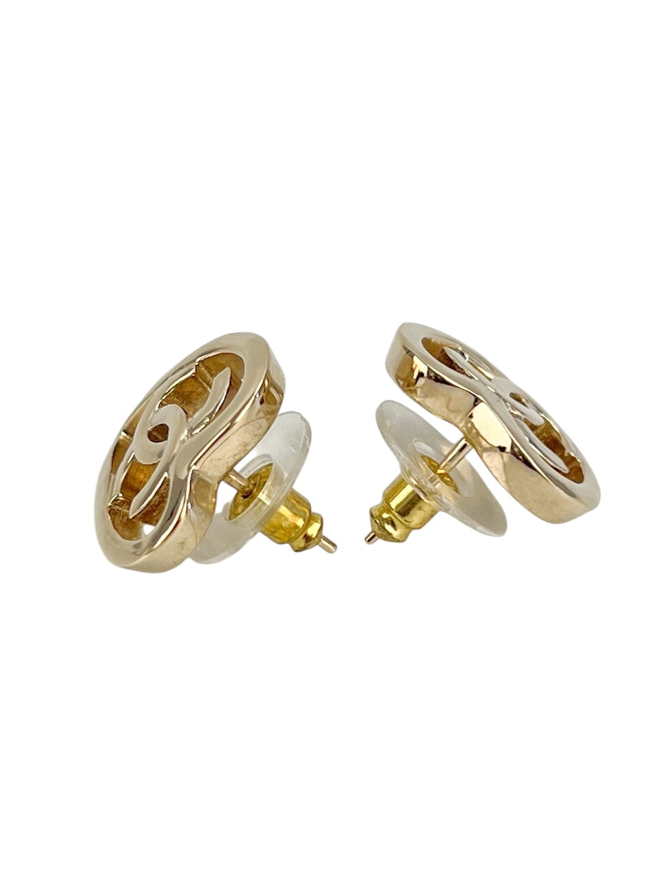 Chanel CC Heart Gold Tone Earrings (FULL SET)