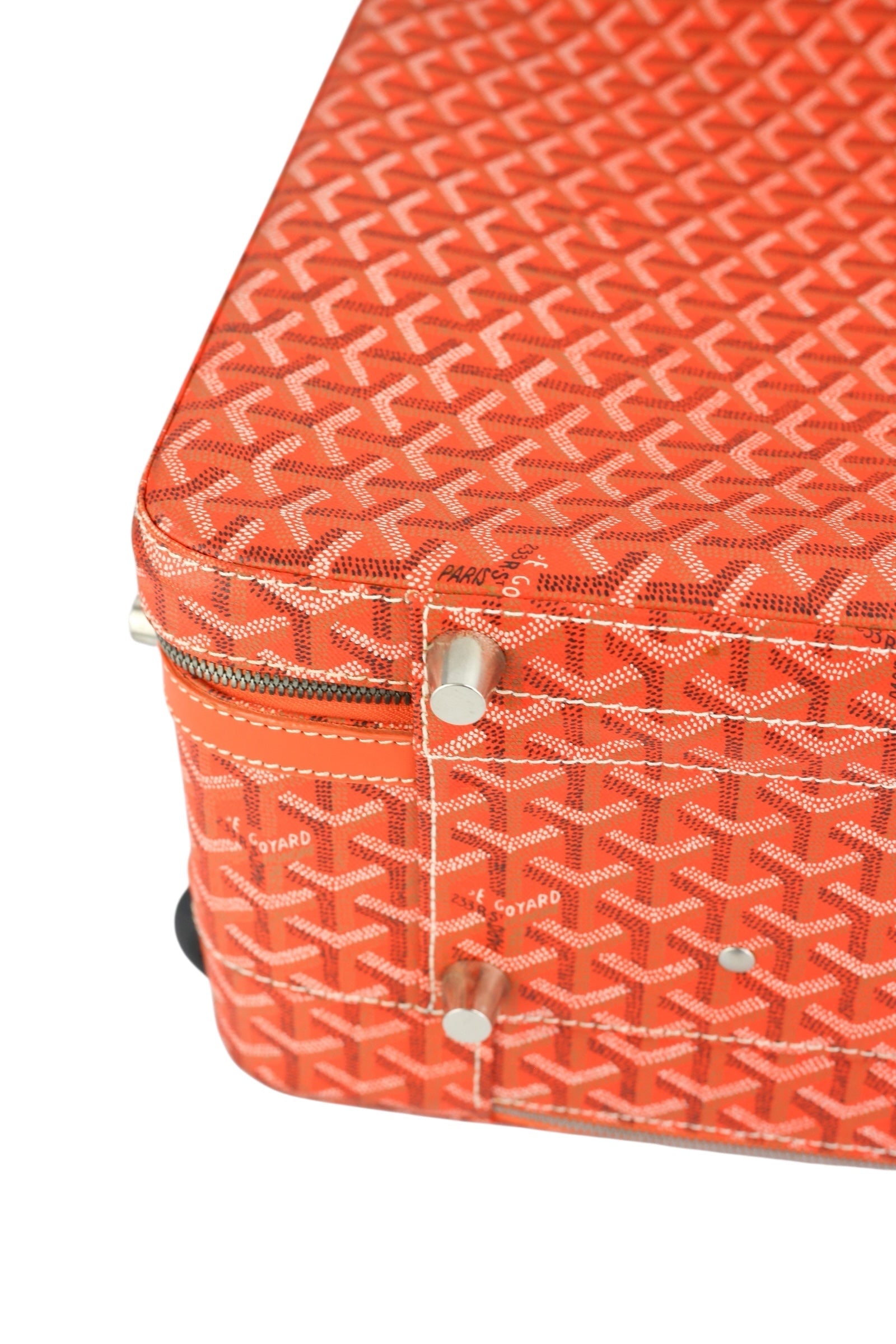 Goyard Goyardine Orange Rolling Trolley PM