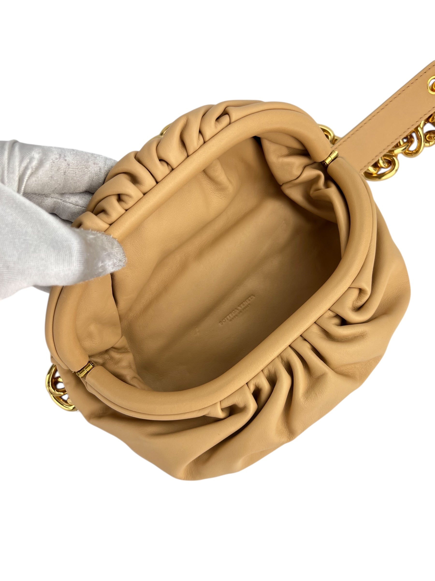 Bottega Veneta Camel Leather The Pouch