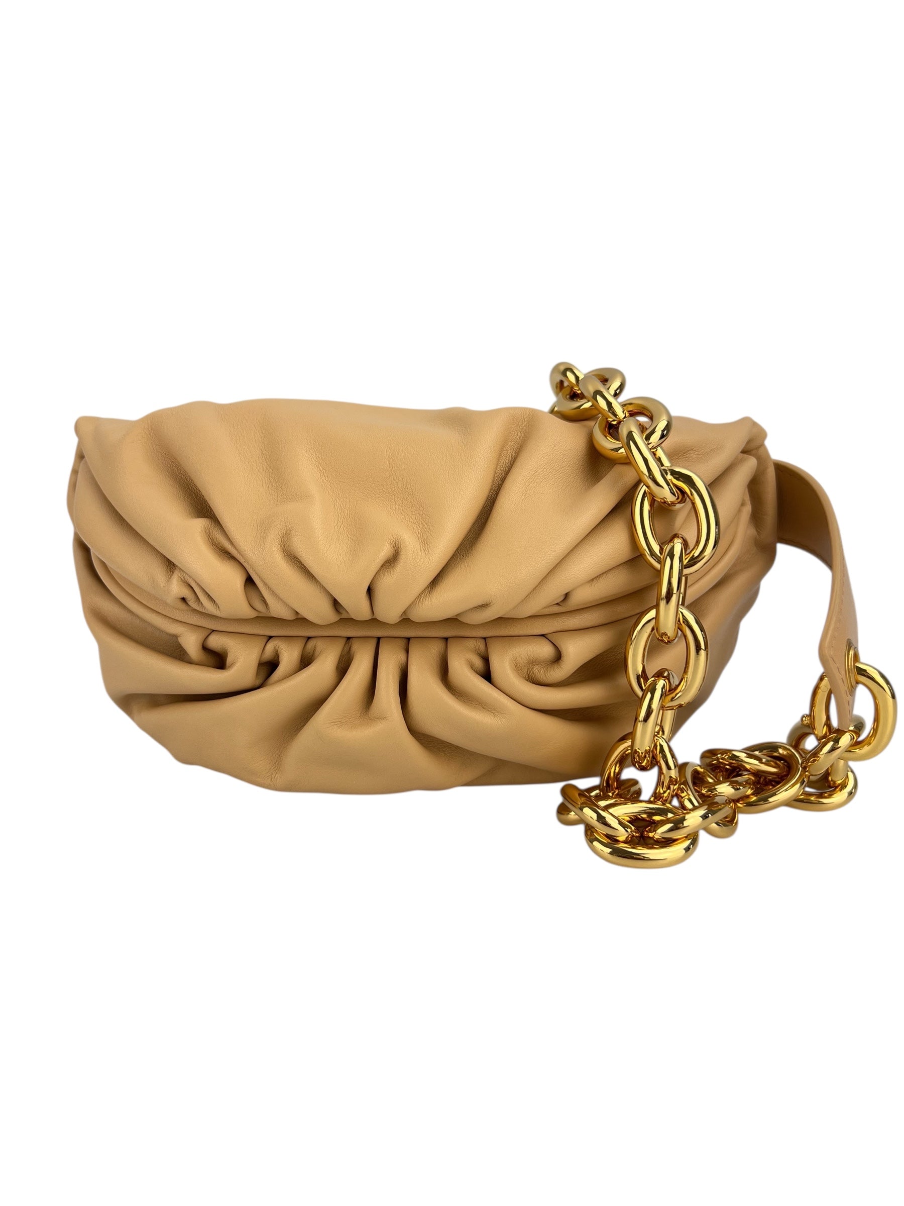 Bottega Veneta Camel Leather The Pouch