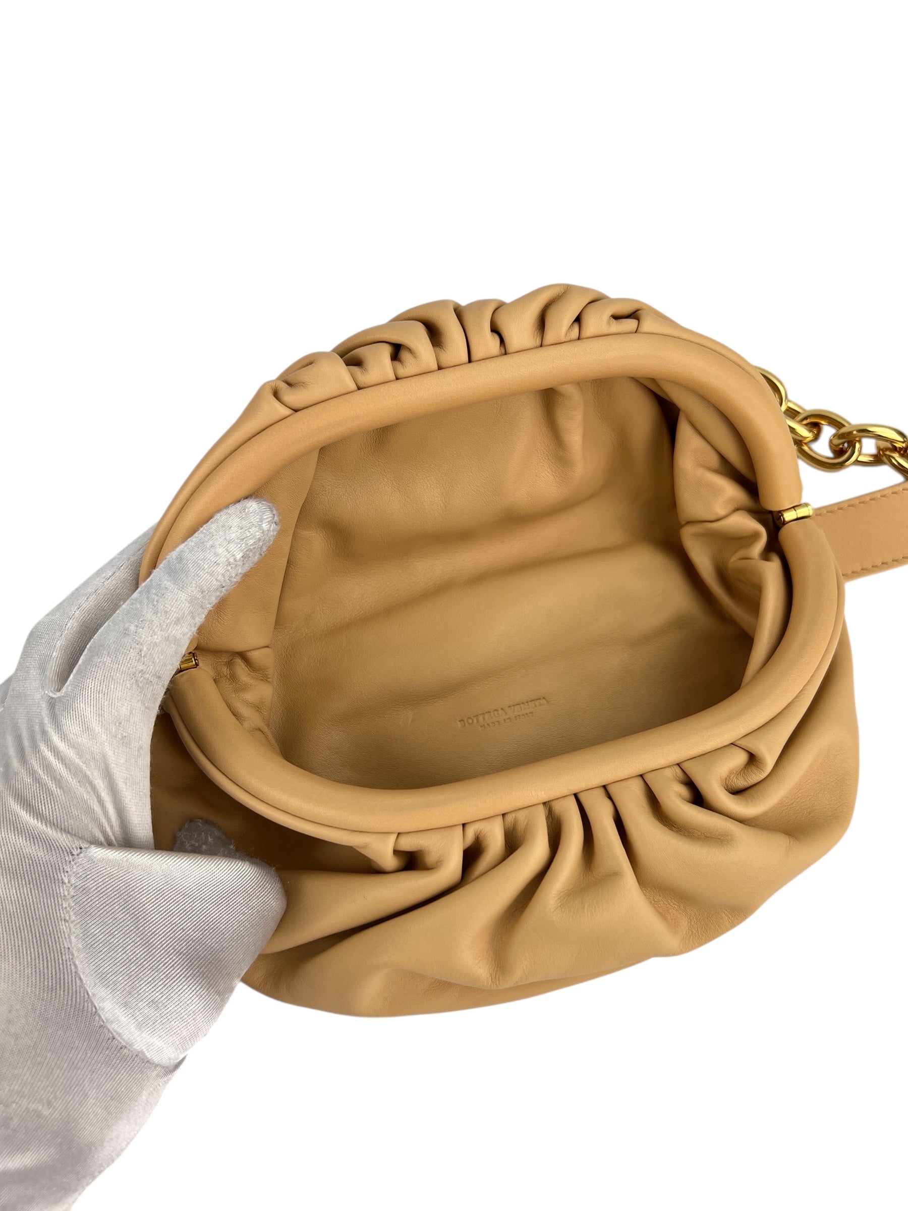 Bottega Veneta Camel Leather The Pouch