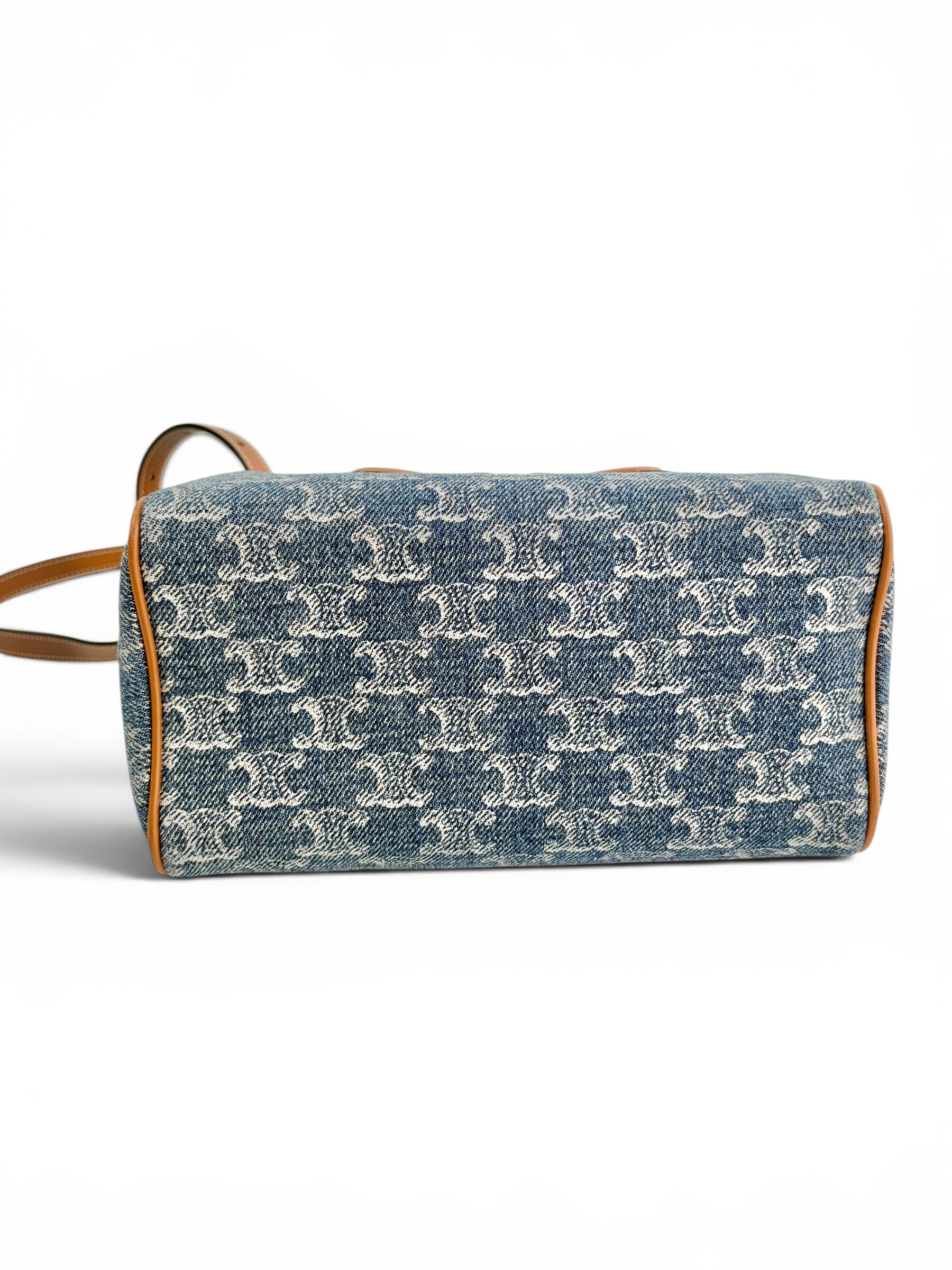 celine-denim-triomphe-25cm-boston-bag-w--strap-6