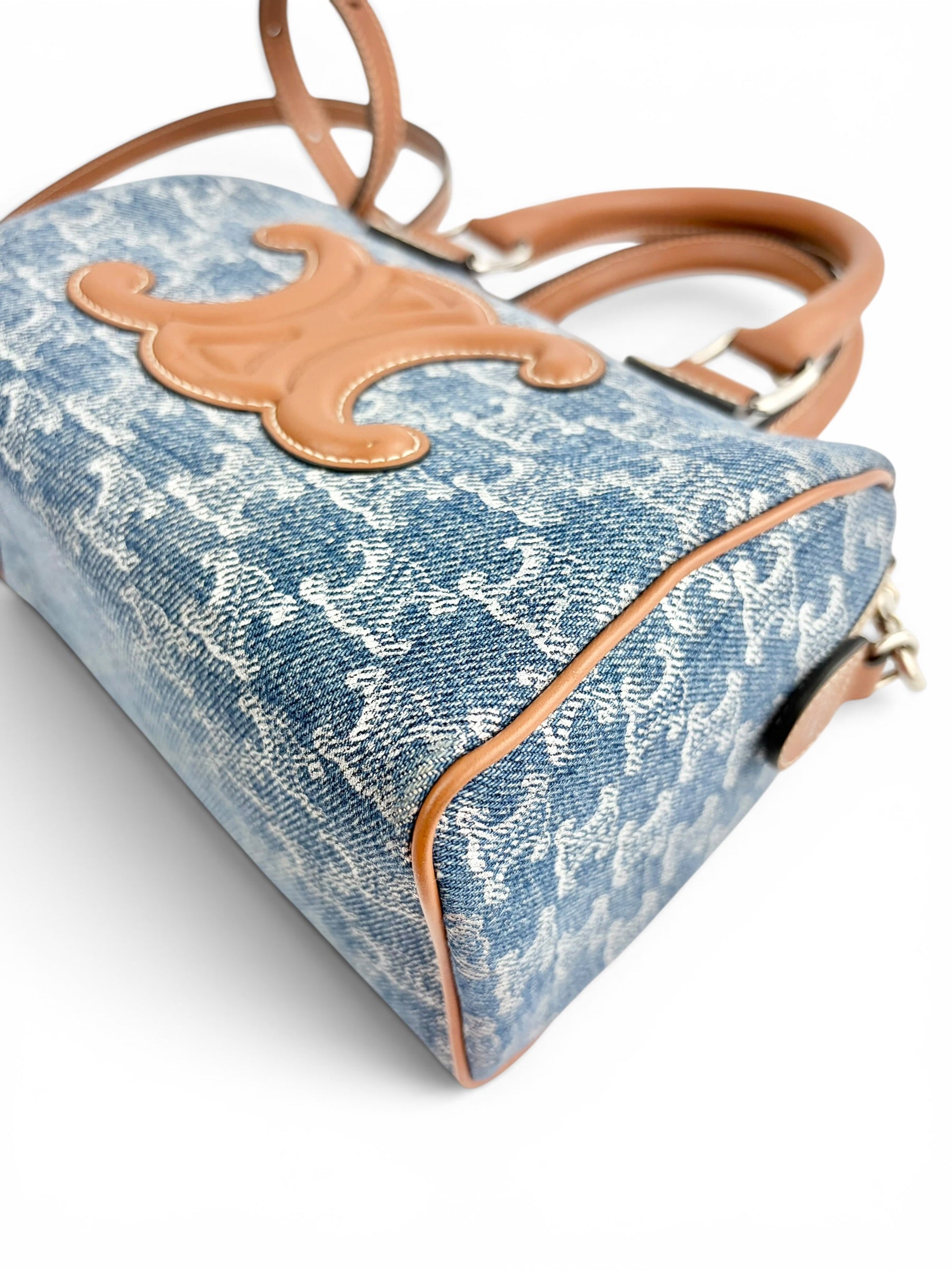 celine-denim-triomphe-25cm-boston-bag-w--strap-7