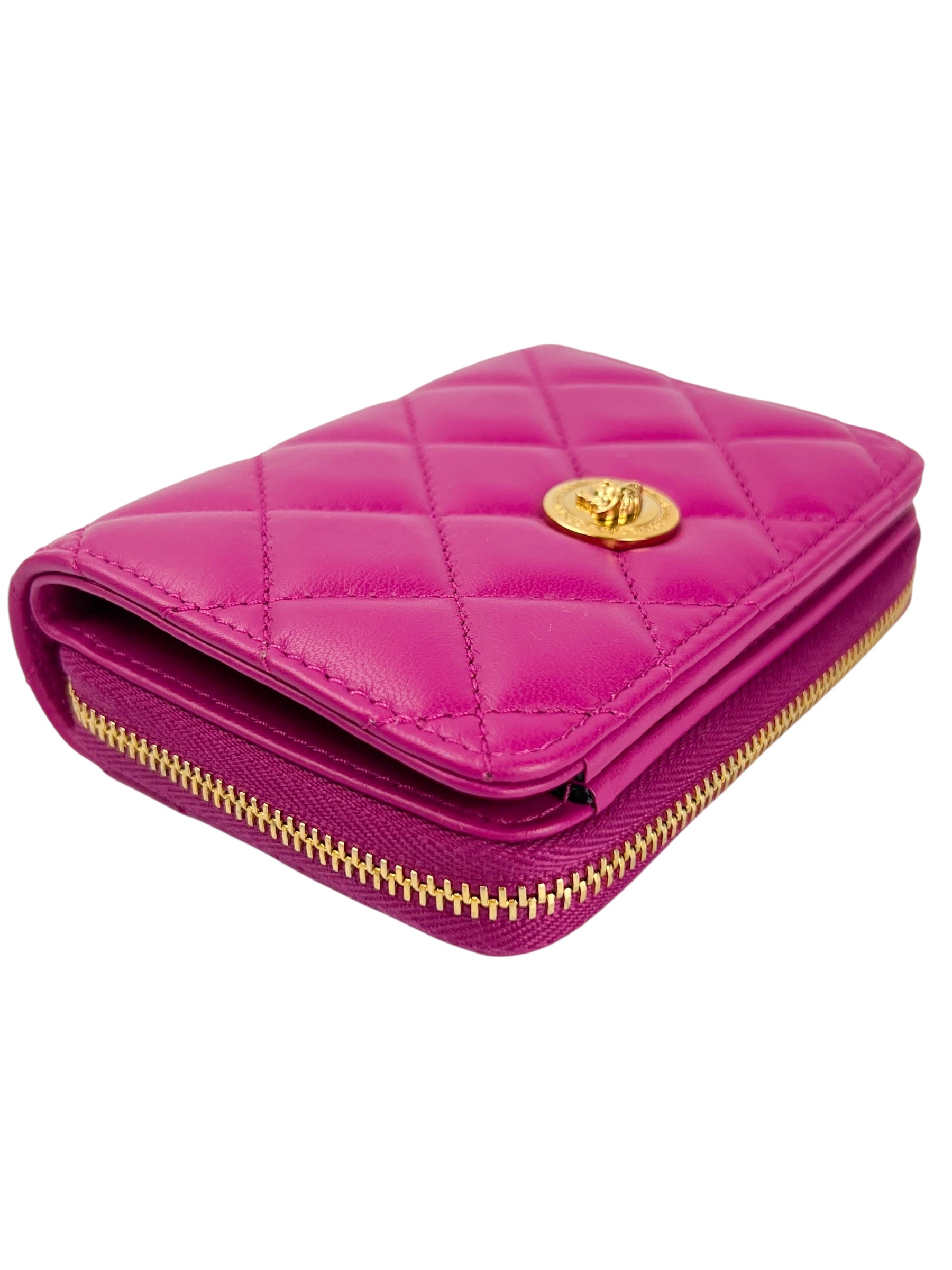 versace-hot-pink-leather-compact-zip-wallet--3