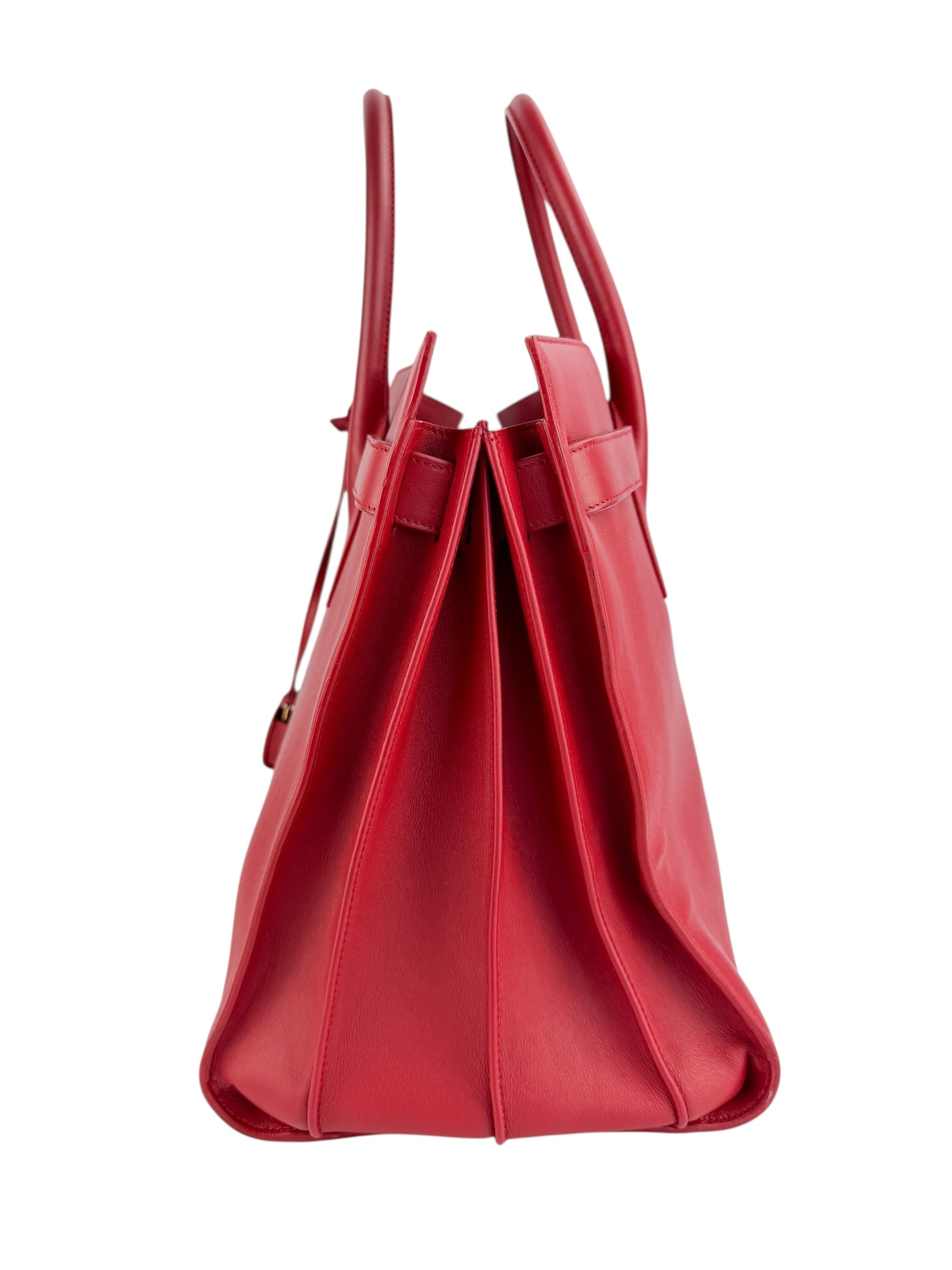 Saint Laurent Red Leather Large Sac De Jour